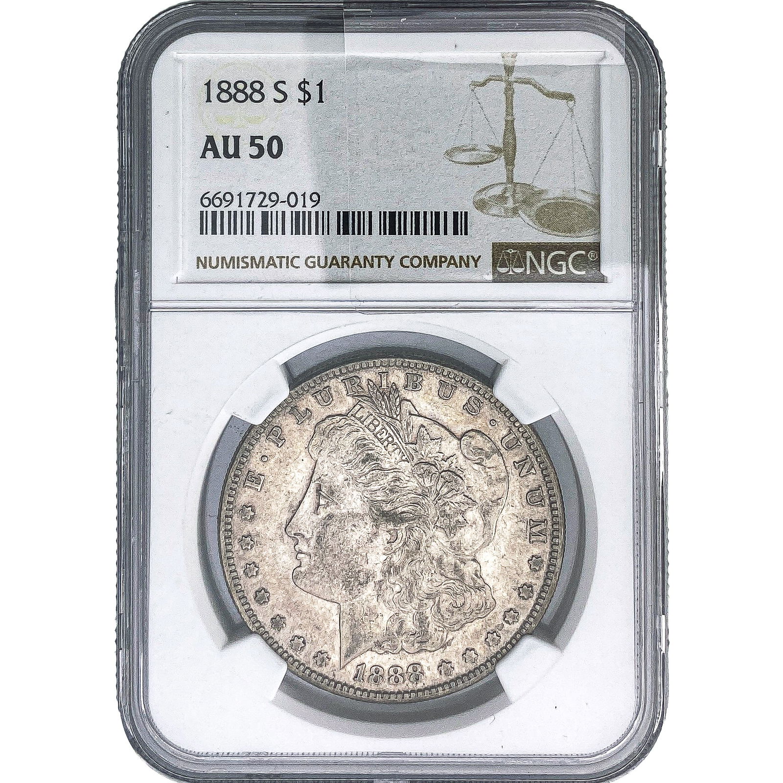 1888-S Morgan Silver Dollar NGC AU50 (1 of 2)