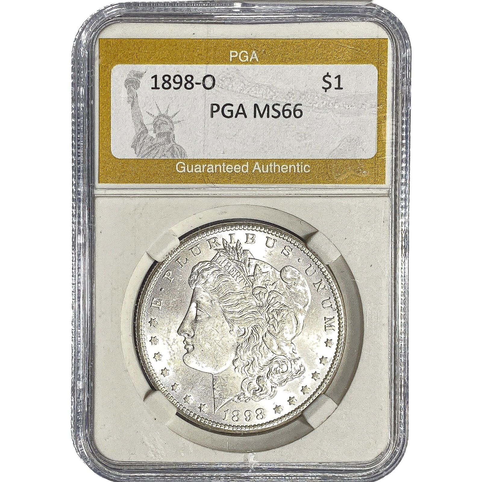 1898-O Morgan Silver Dollar PGA MS66: 1898-O Morgan Silver Dollar PGA MS66
