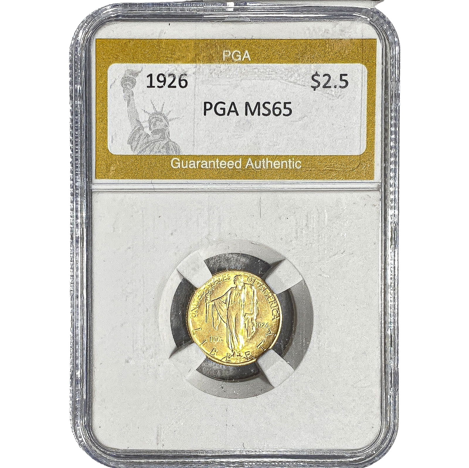 1926 Sesquincentennial $2.50 Gold Quarter Eagle PGA MS65: 1926 Sesquincentennial $2.50 Gold Quarter Eagle PGA MS65