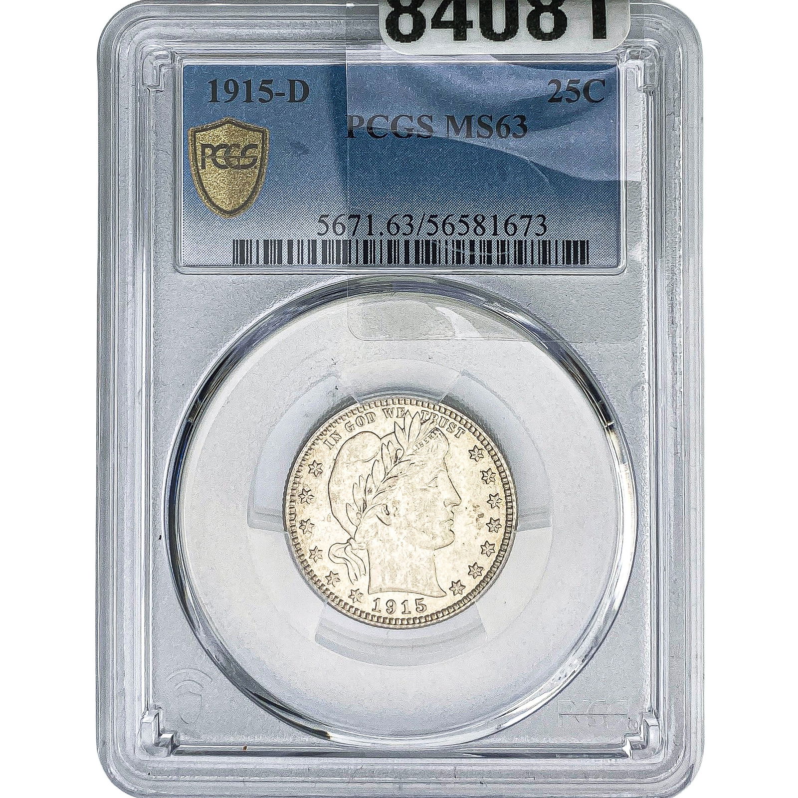 1915-D Barber Quarter PCGS MS63: 1915-D Barber Quarter PCGS MS63