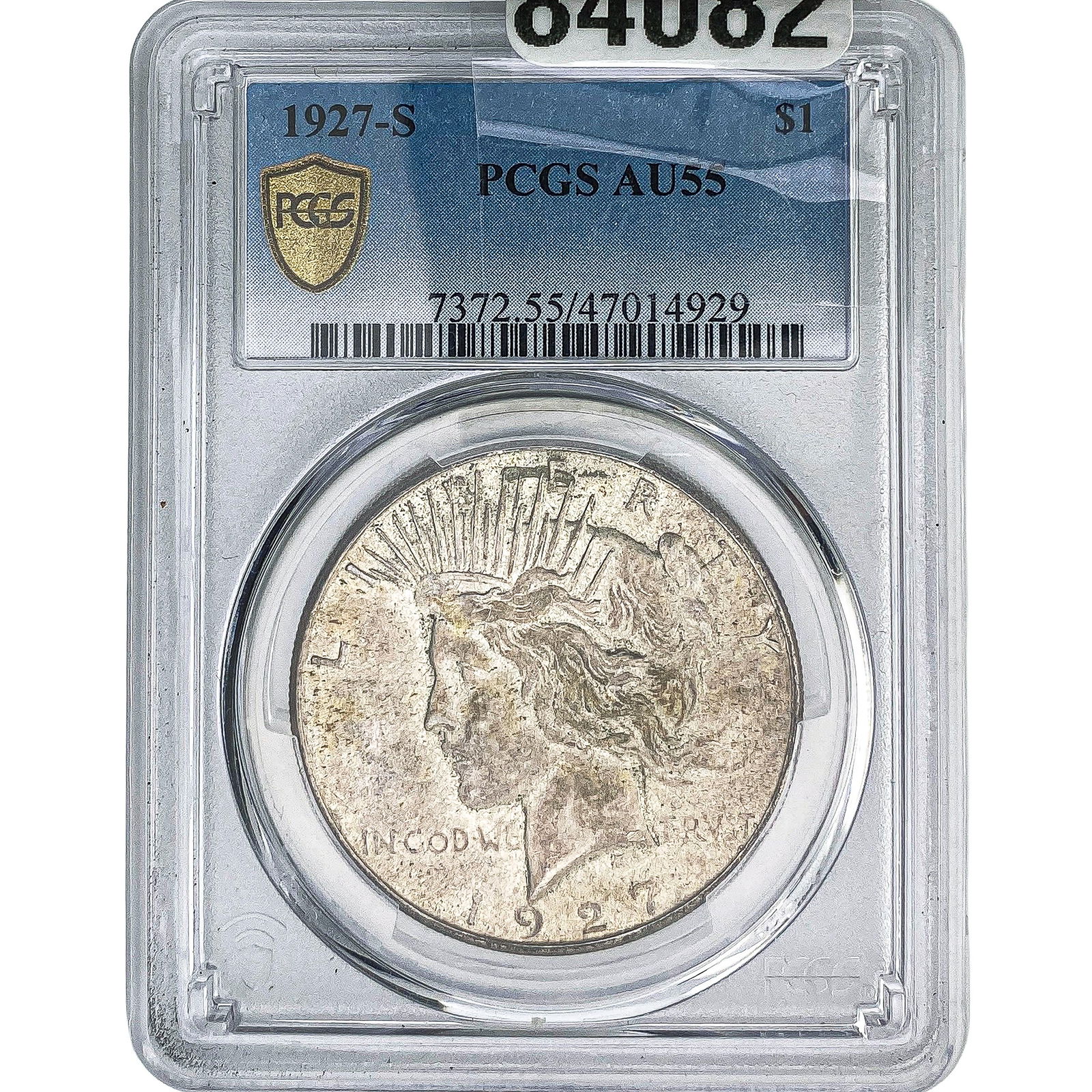 1927-S Silver Peace Dollar PCGS AU55: 1927-S Silver Peace Dollar PCGS AU55