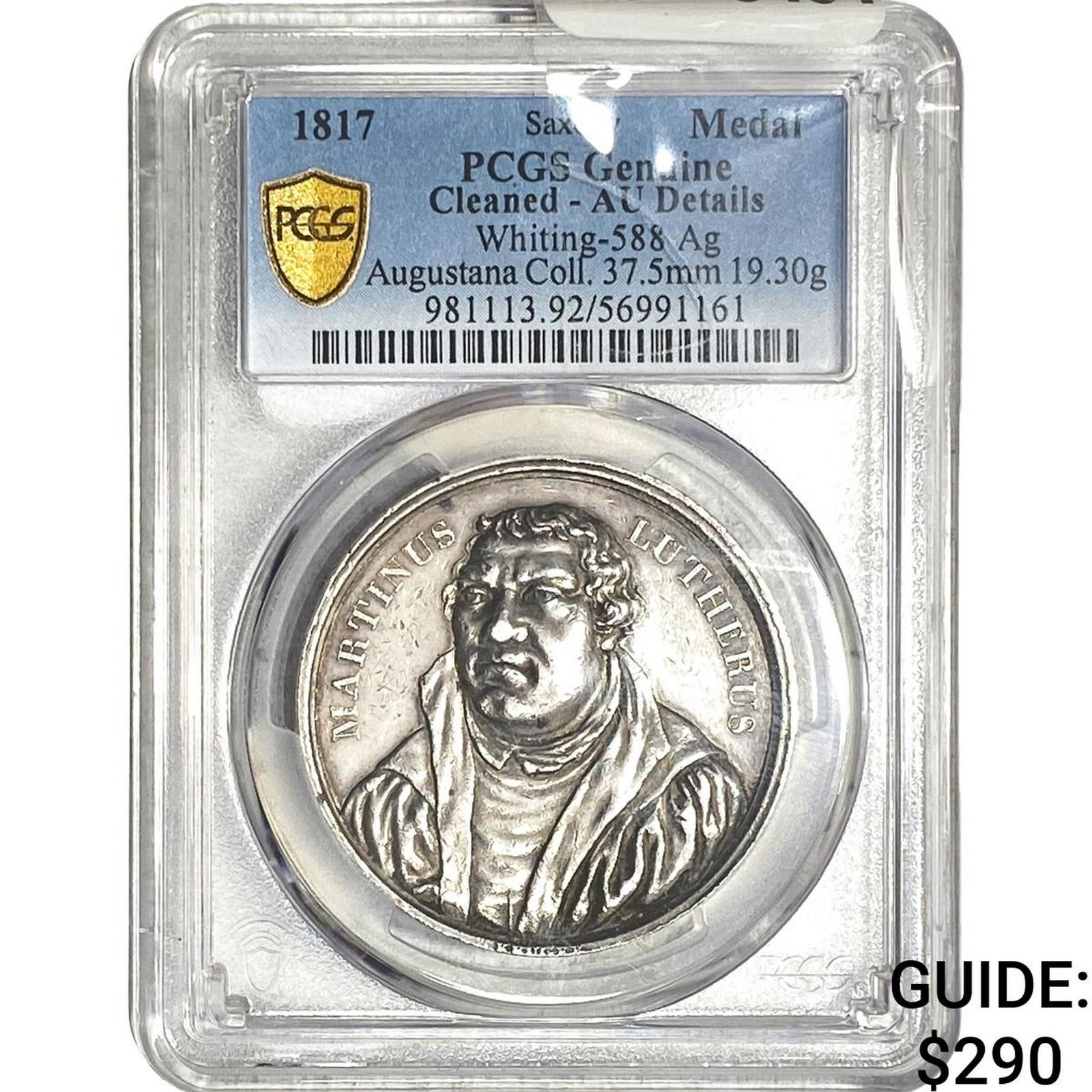 1817 Saxony Silver Medal PCGS GenuineDetails: 1817 Saxony Silver Medal PCGS GenuineDetails