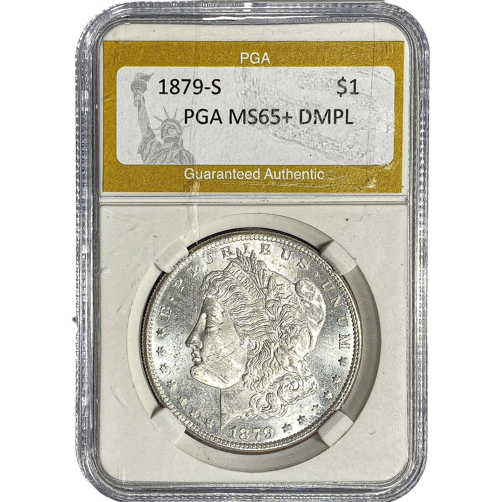 1879-S Morgan Silver Dollar PGA MS65+ DMPL: 1879-S Morgan Silver Dollar PGA MS65+ DMPL