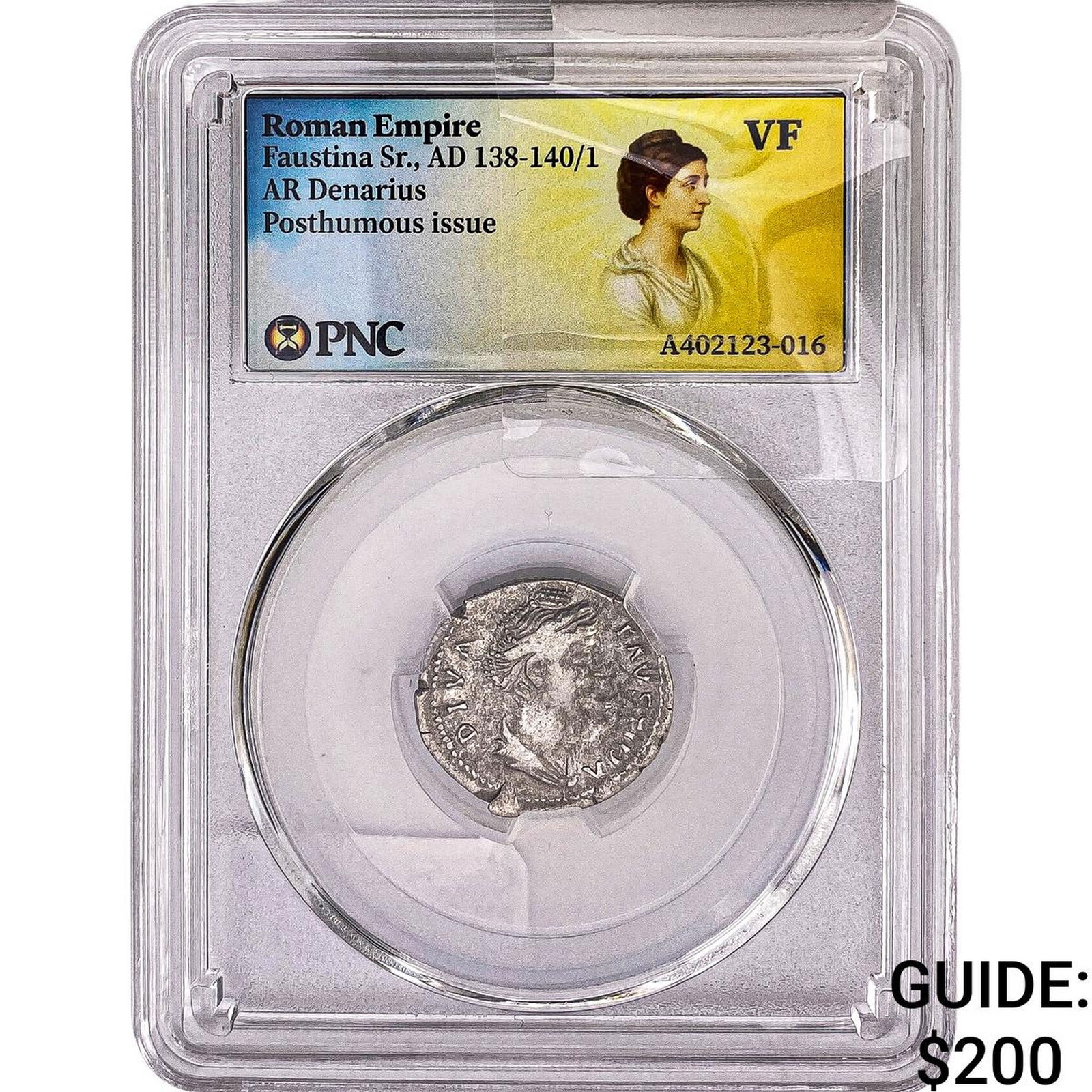Roman Empire Faustina Sr. 138-141 AD Silver Denarius PNC VF: Roman Empire Faustina Sr. 138-141 AD Silver Denarius PNC VF