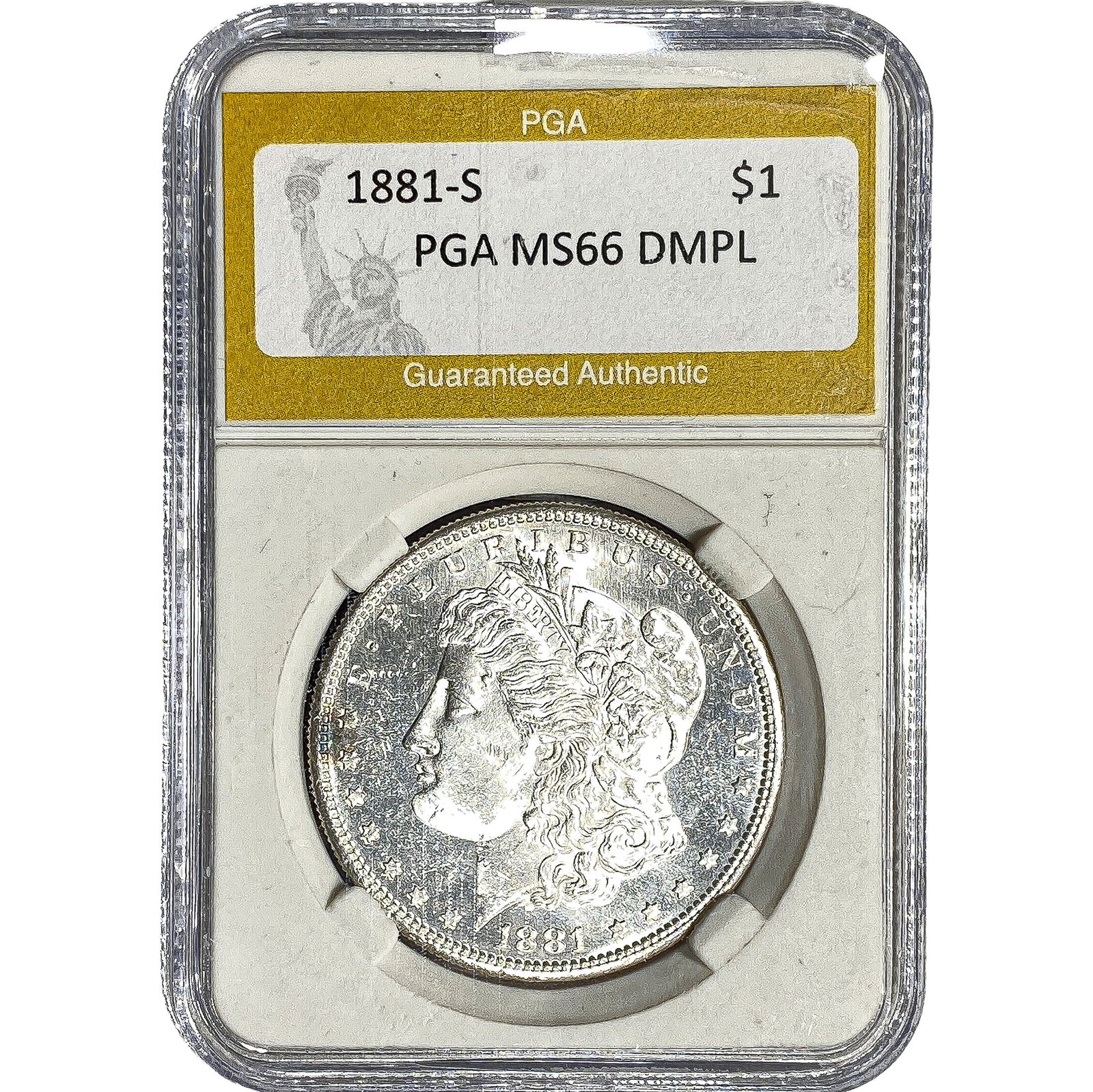 1881-S Morgan Silver Dollar PGA MS66 DMPL: 1881-S Morgan Silver Dollar PGA MS66 DMPL