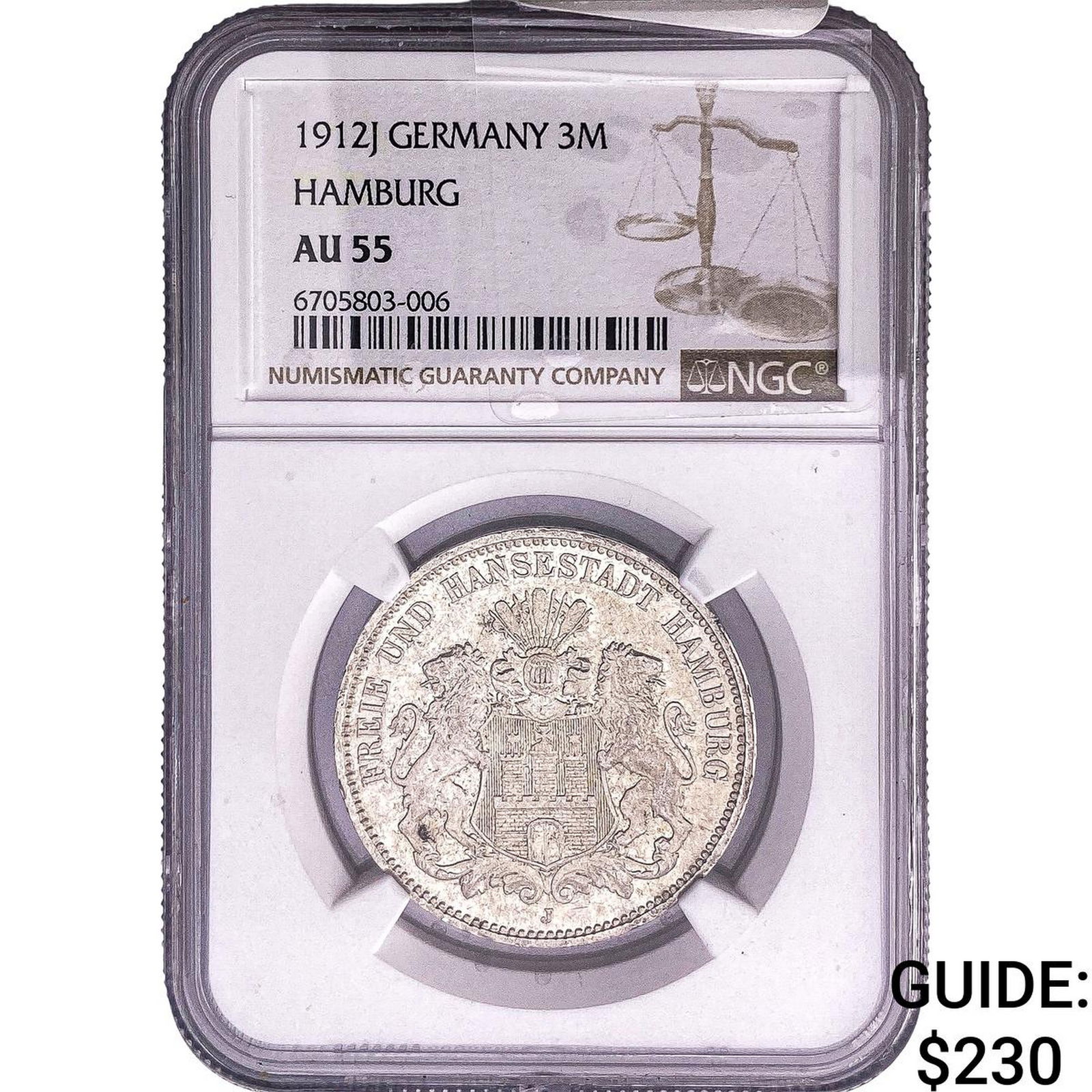 1912 Germany Silver 3 Marks: 1912 Germany Silver 3 Marks