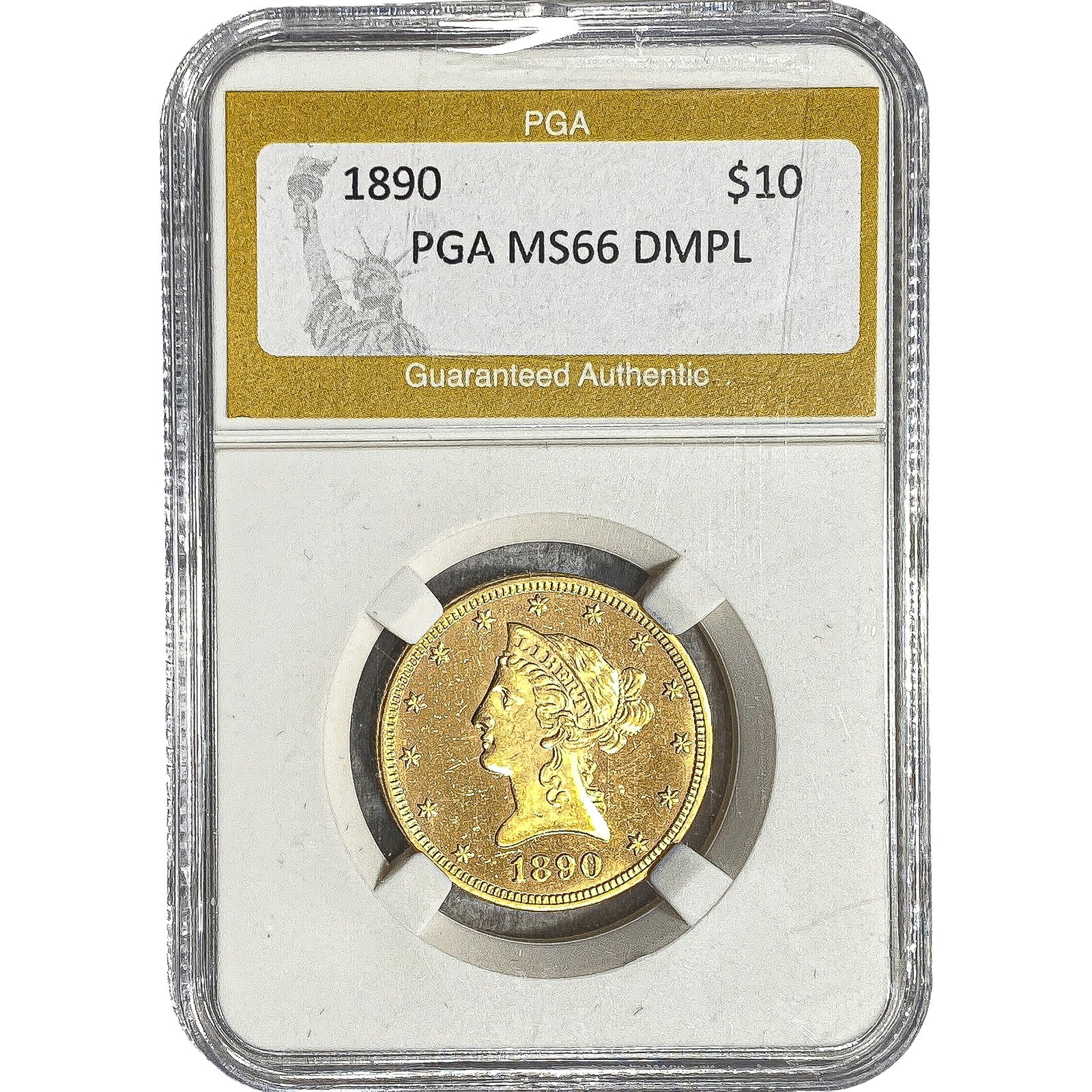 1890 $10 Gold Eagle PGA MS66 DMPL (1 of 2)