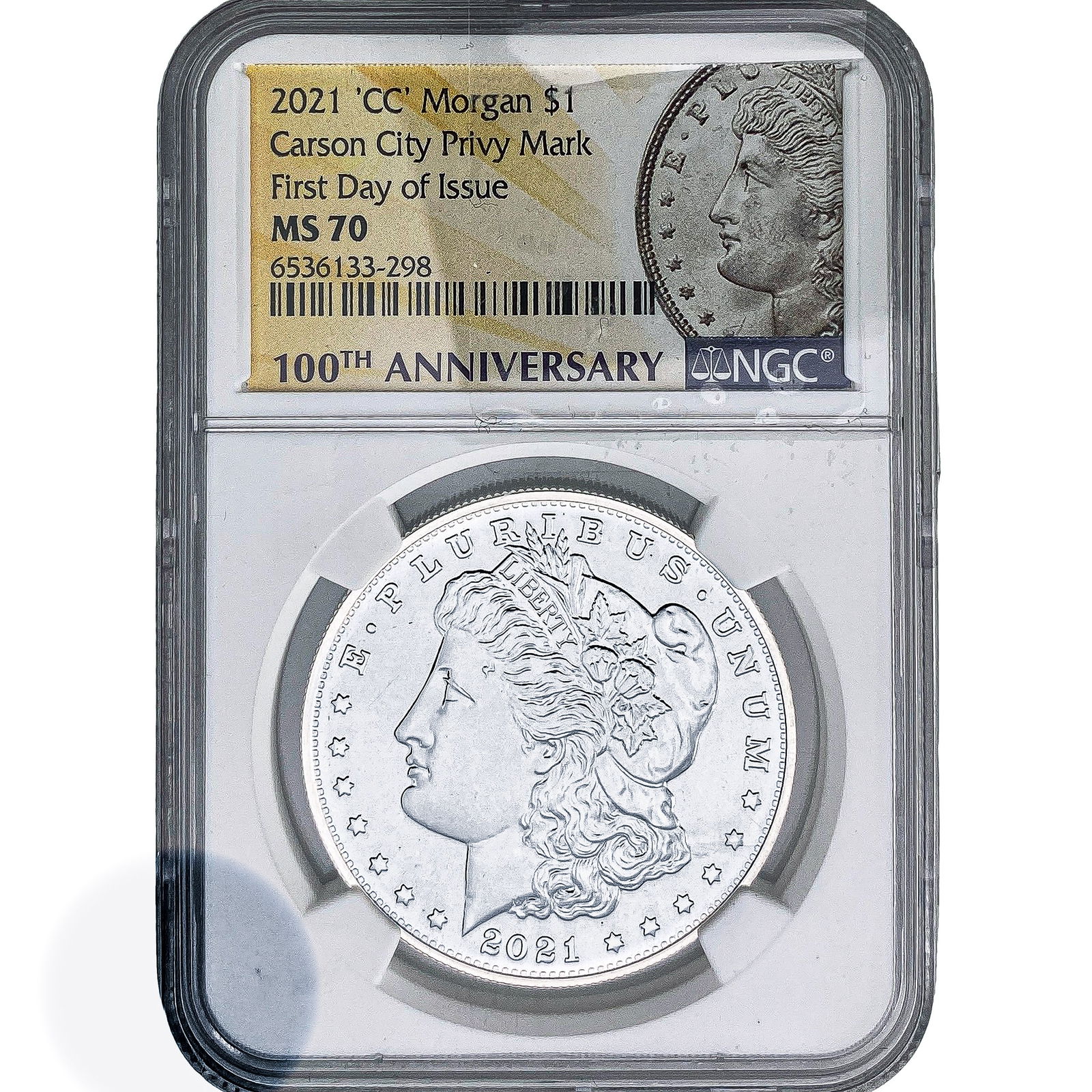 2021-'CC' Privy Morgan Silver Dollar NGC MS70 (1 of 2)
