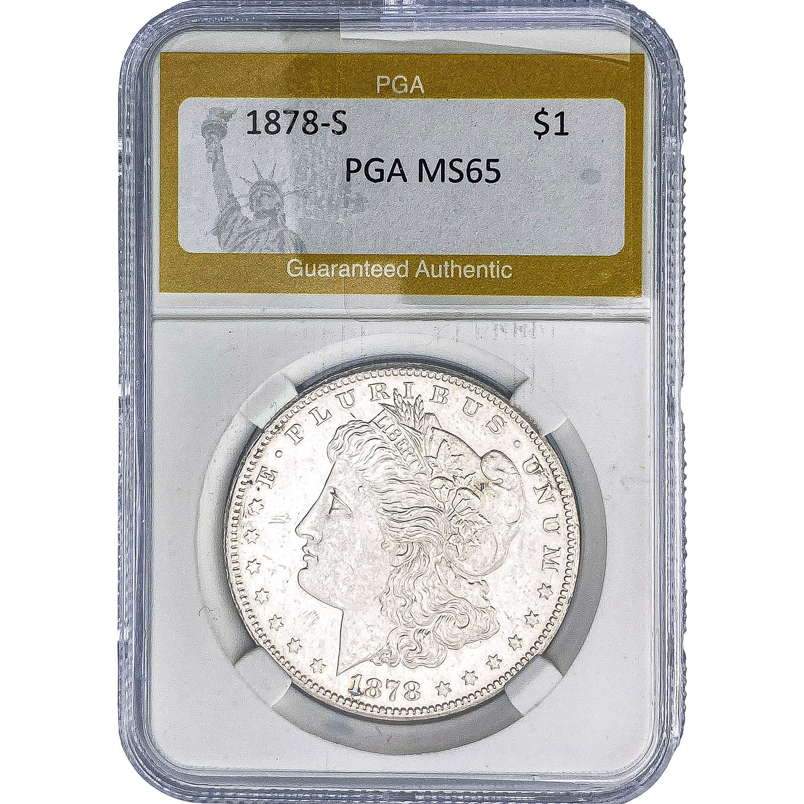 1878-S Morgan Silver Dollar PGA MS65: 1878-S Morgan Silver Dollar PGA MS65