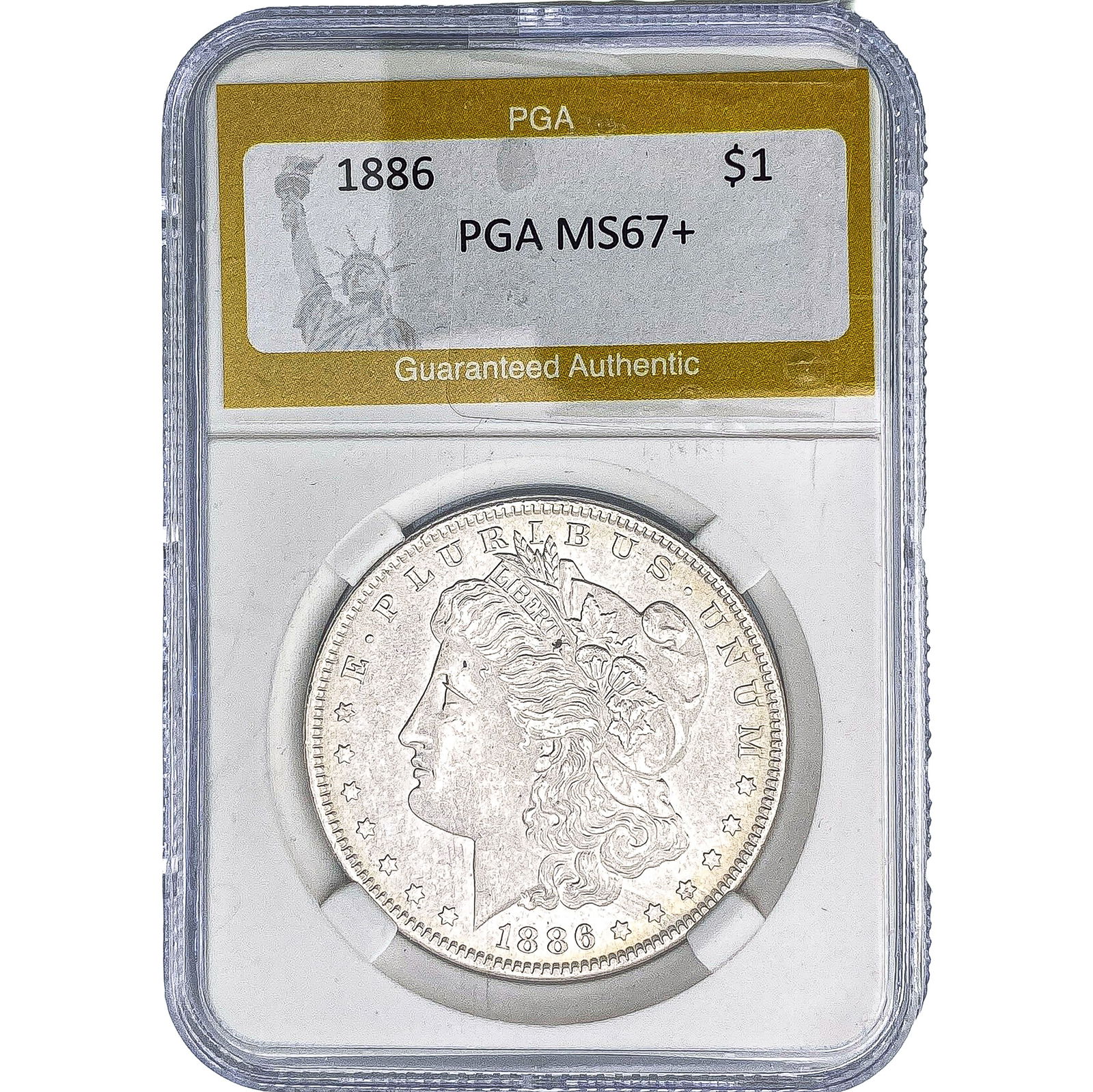 1886 Morgan Silver Dollar PGA MS67+: 1886 Morgan Silver Dollar PGA MS67+
