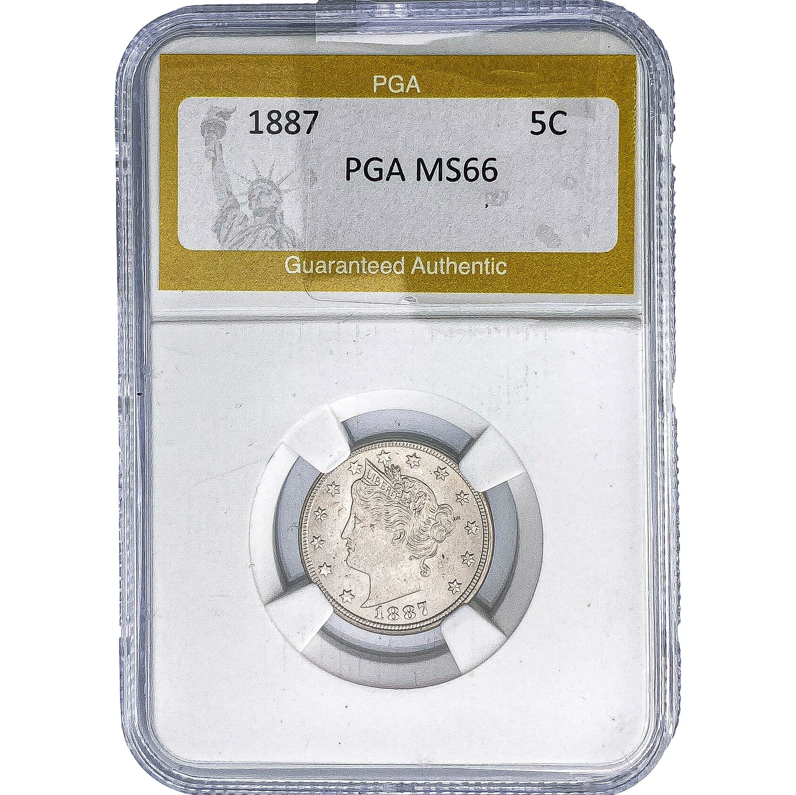 1887 Liberty Victory Nickel PGA MS66: 1887 Liberty Victory Nickel PGA MS66