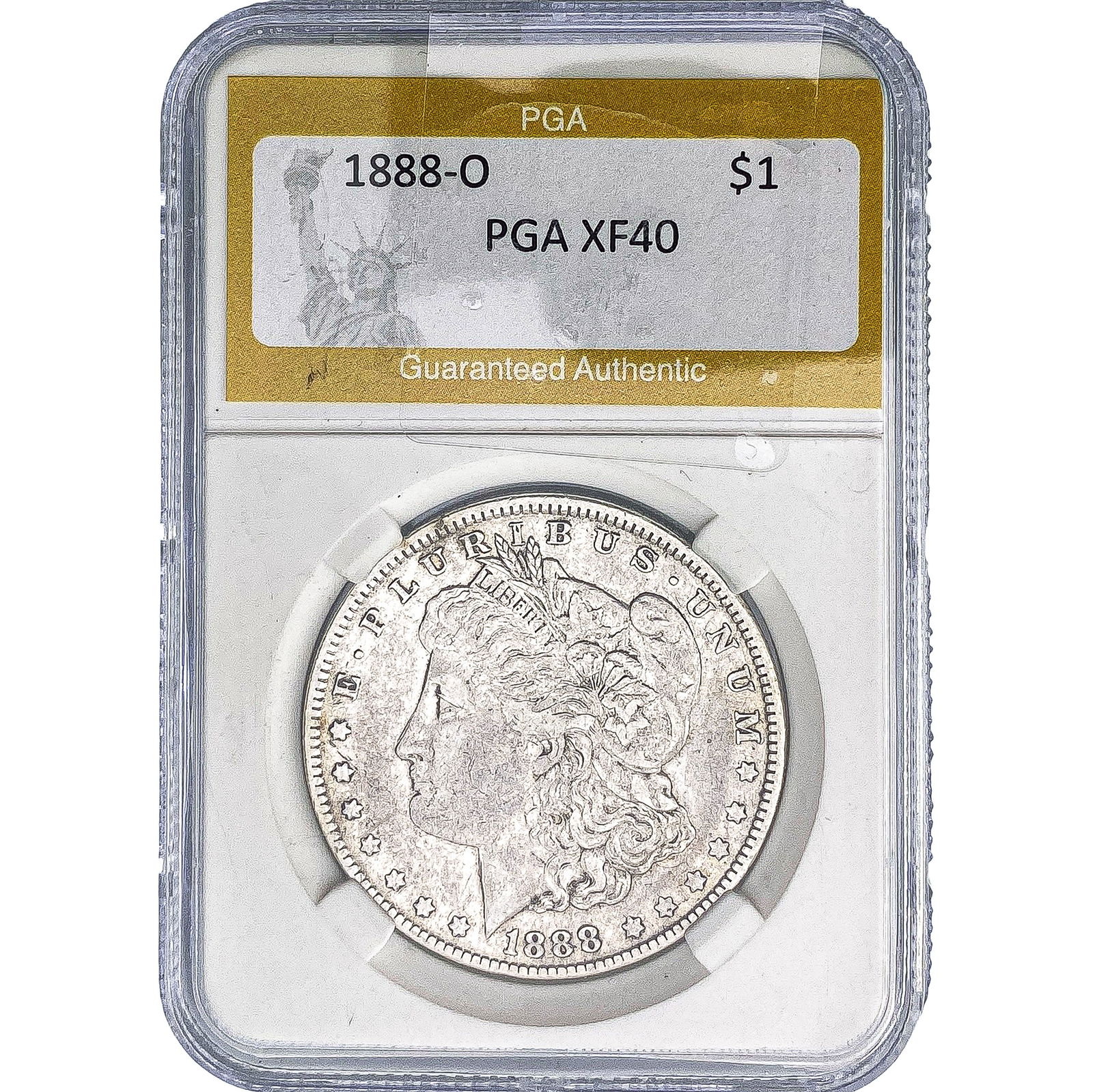 1888-O Morgan Silver Dollar PGA XF40 Hot Lips: 1888-O Morgan Silver Dollar PGA XF40 Hot Lips
