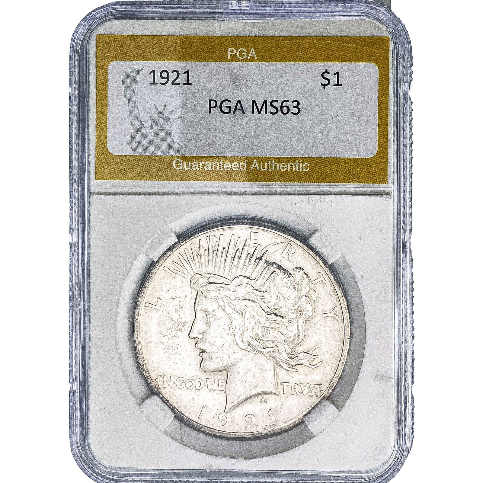 1921 Silver Peace Dollar PGA MS63 (1 of 2)