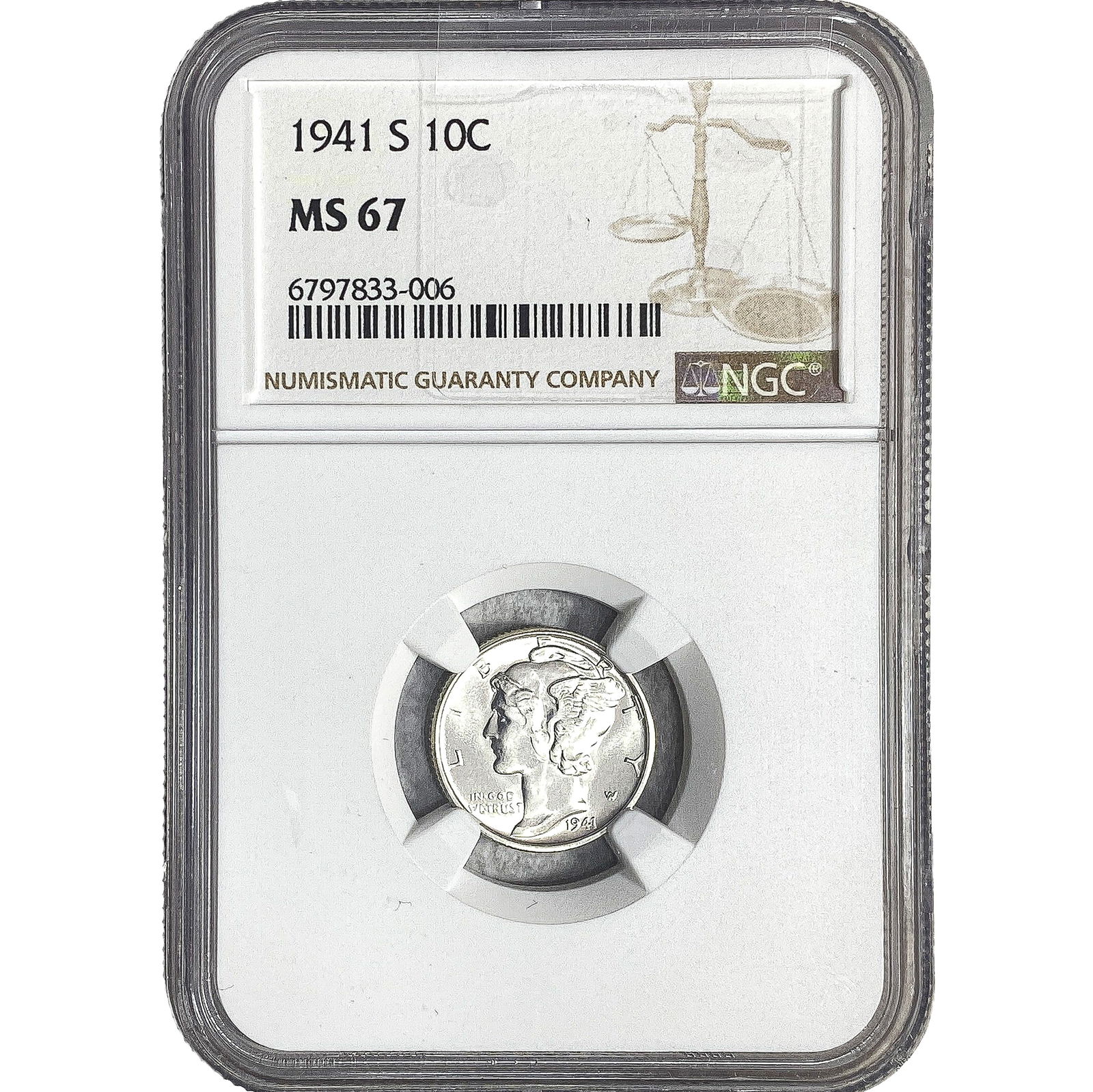1941-S Mercury Silver Dime NGC MS67 (1 of 2)