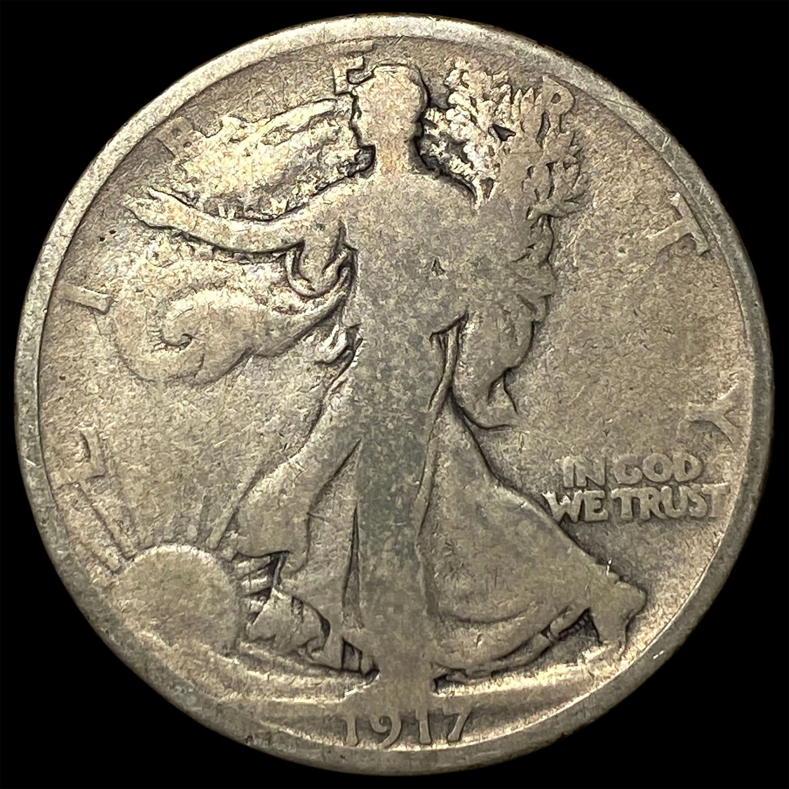 1917 Walking Liberty Half Dollar NICELY CIRCULATED: 1917 Walking Liberty Half Dollar NICELY CIRCULATED