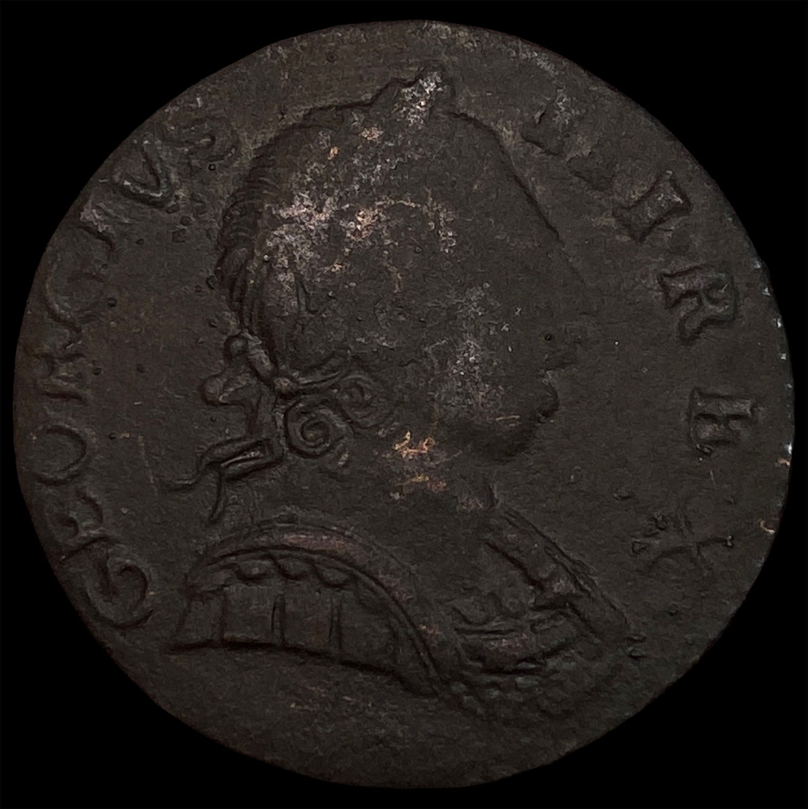 George II Halfpenny 1729-1754 Copper. LIGHTLY CIRCULATED (1 of 2)