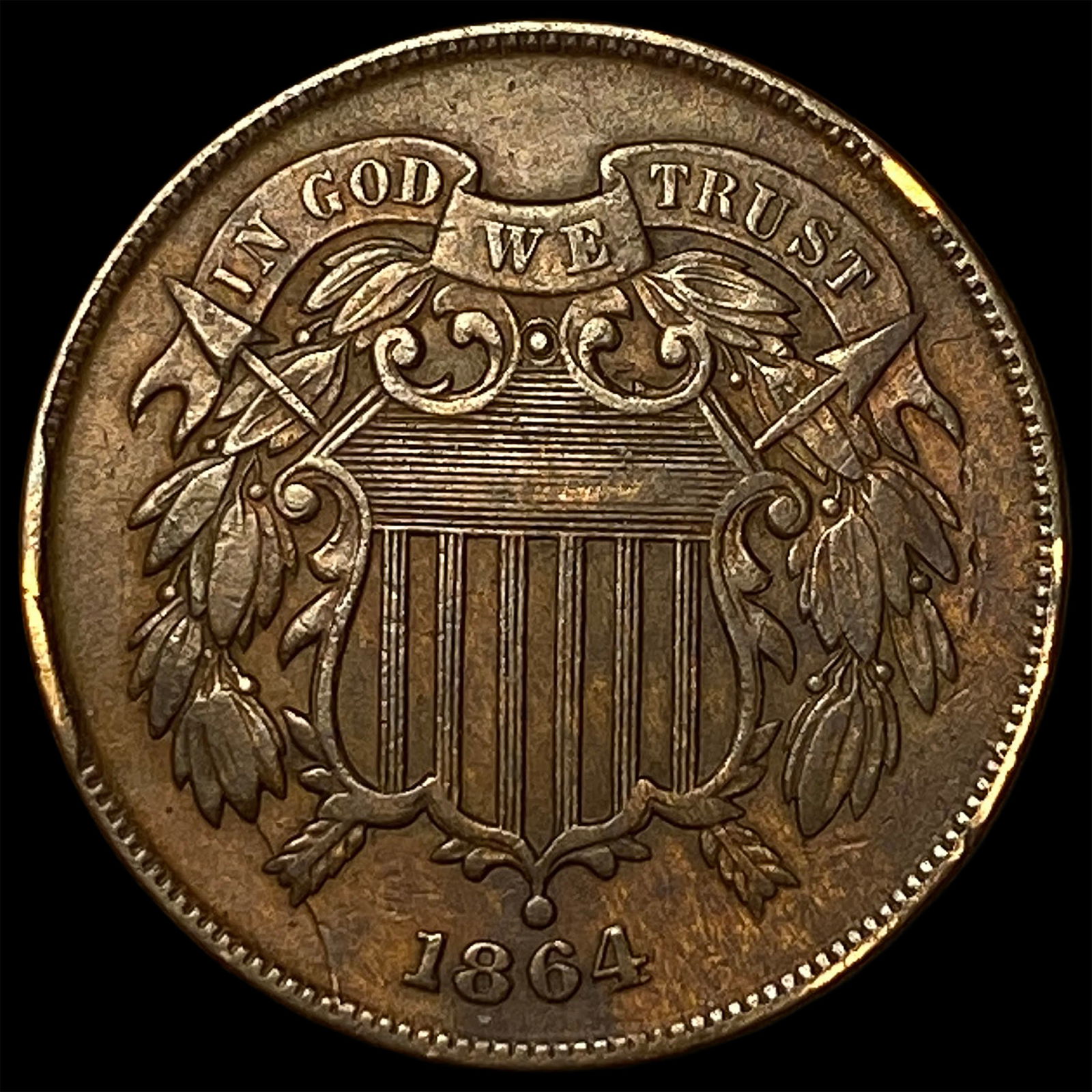 1864 Bronze Two-Cent Piece CLOSELY UNCIRCULATED (1 of 2)