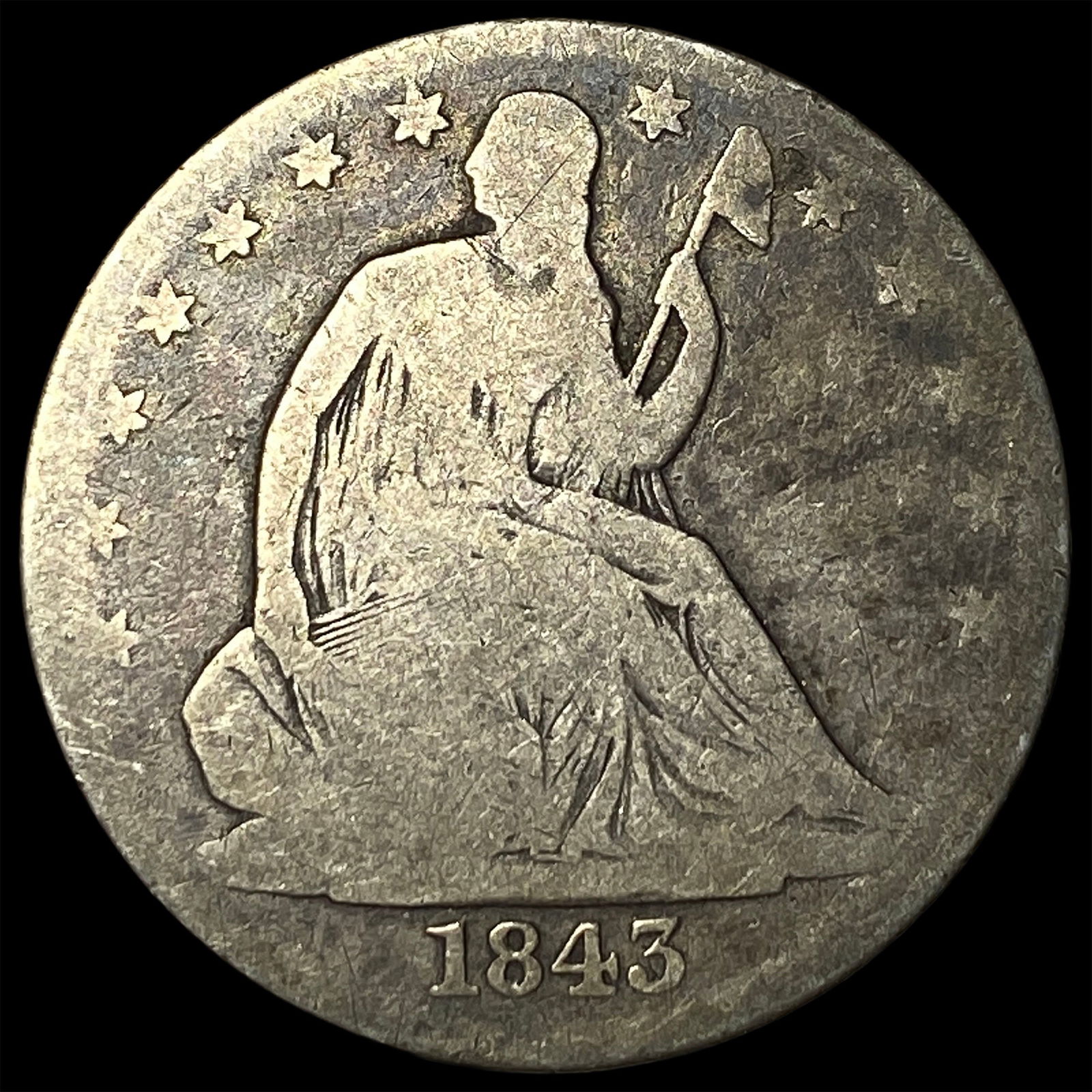 1843-O Silver Half Dollar NICELY CIRCULATED: 1843-O Silver Half Dollar NICELY CIRCULATED