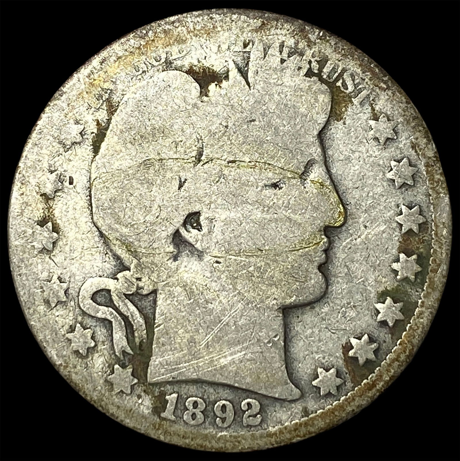 1892-O Silver Barber Half Dollar NICELY CIRCULATED: 1892-O Silver Barber Half Dollar NICELY CIRCULATED