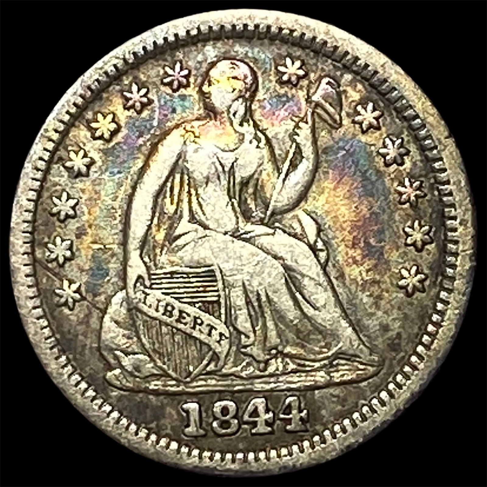 1844 Silver Half Dime LIGHTLY CIRCULATED: 1844 Silver Half Dime LIGHTLY CIRCULATED