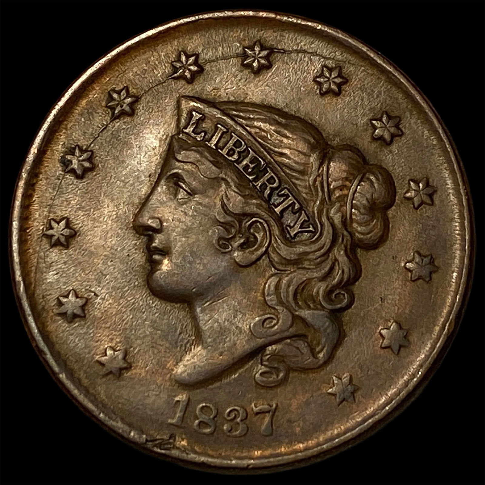 1837 Coronet Head Large Cent CLOSELY UNCIRCULATED (1 of 2)
