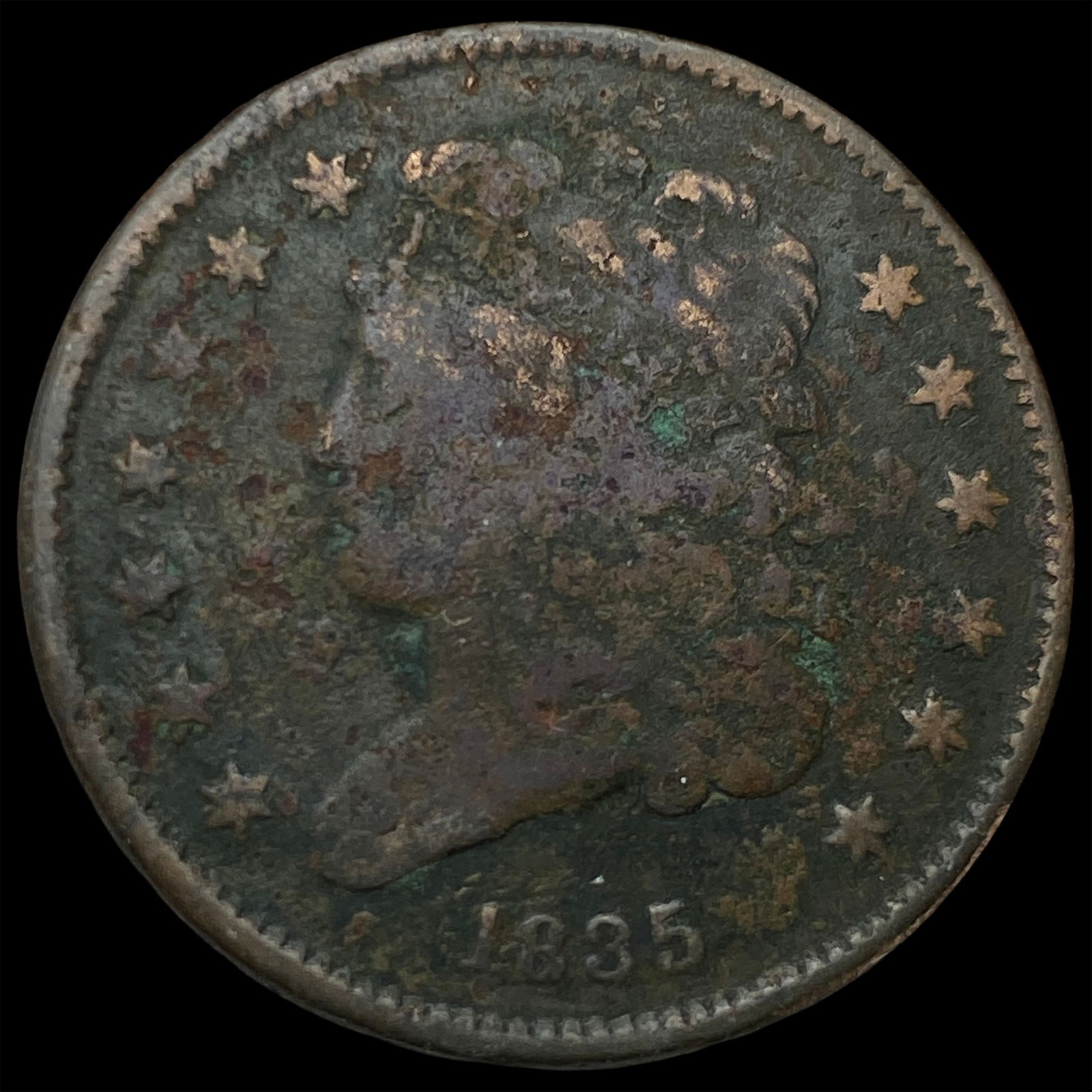 1835 Braided Hair Half Cent NICELY CIRCULATED (1 of 2)