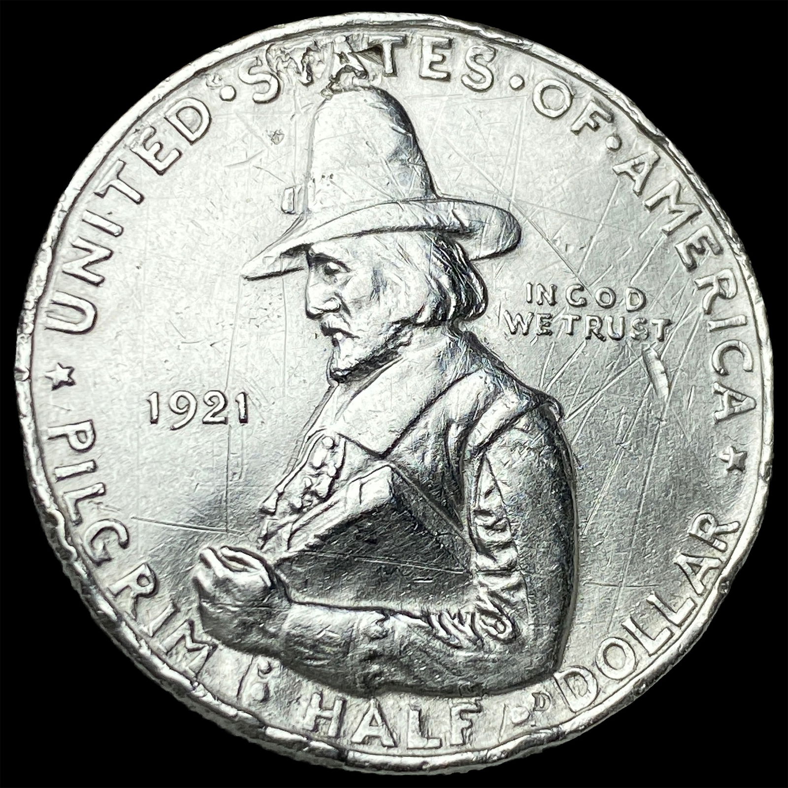 1921 Silver Pilgrim Tercentenary Half Dollar HIGH GRADE (1 of 2)
