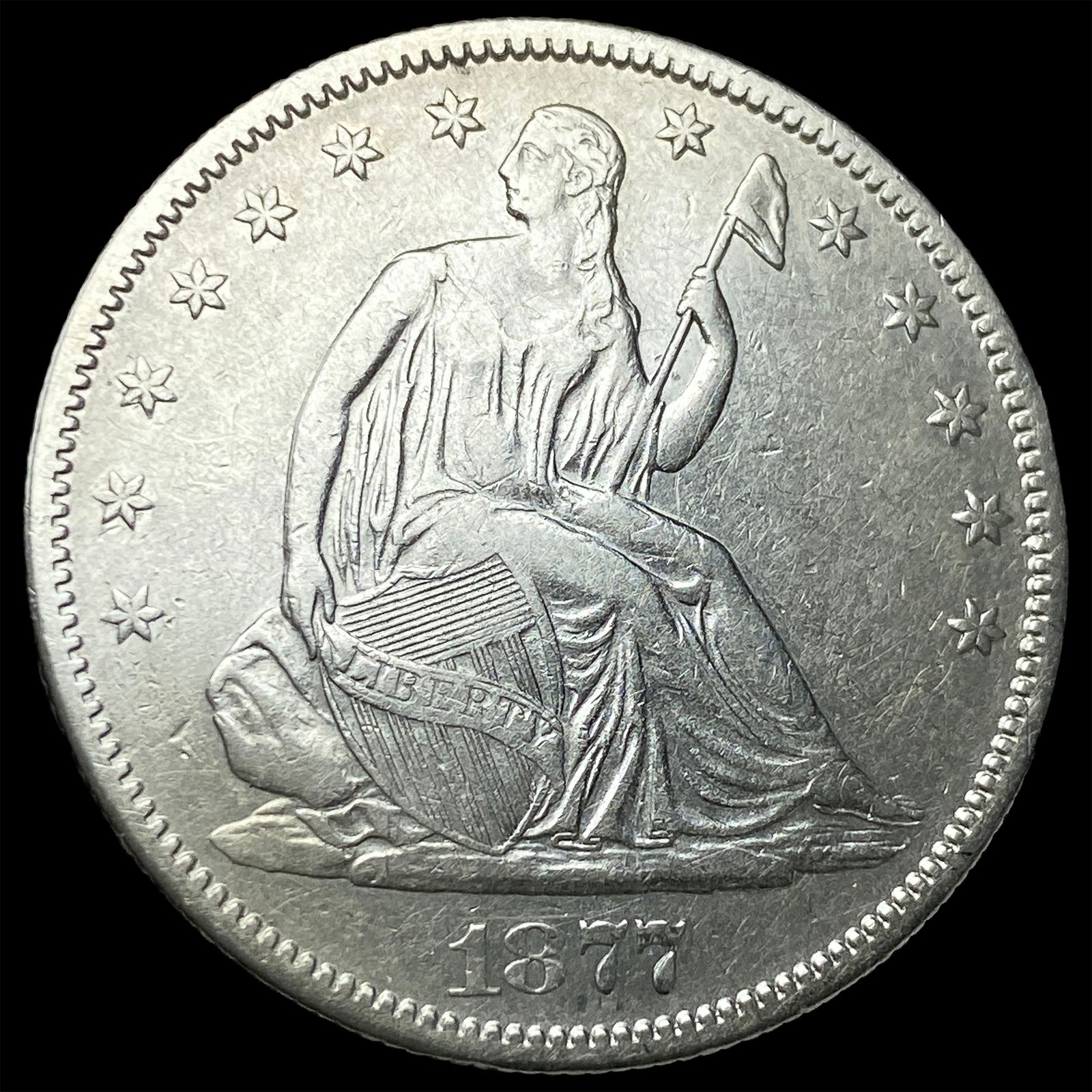 1877-S Silver Half Dollar NEARLY UNCIRCULATED: 1877-S Silver Half Dollar NEARLY UNCIRCULATED