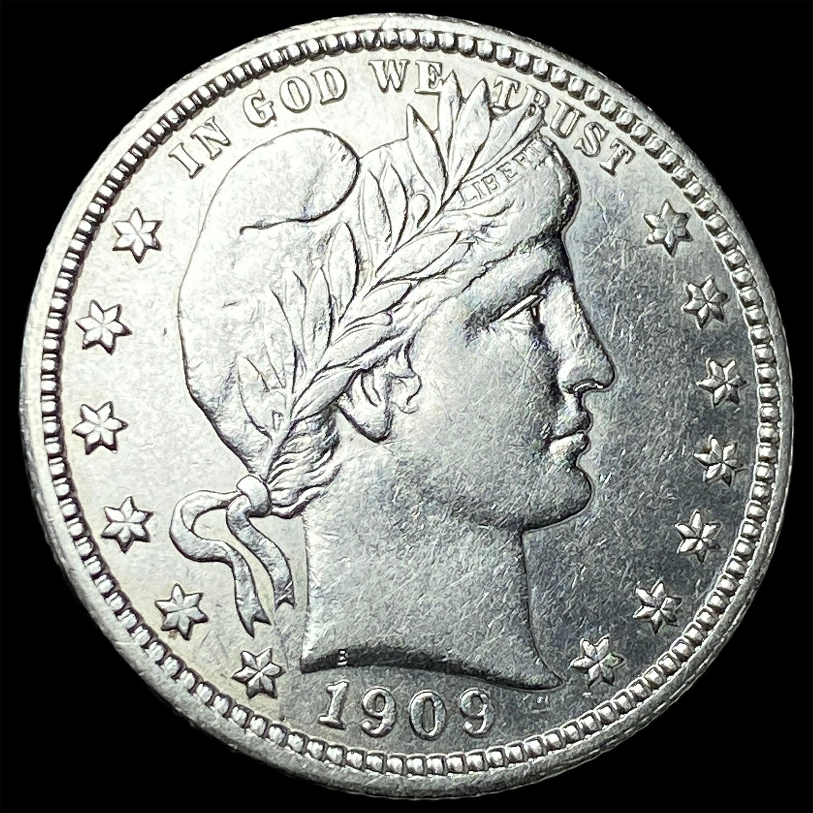 1909 Barber Silver Quarter CLOSELY UNCIRCULATED (1 of 2)