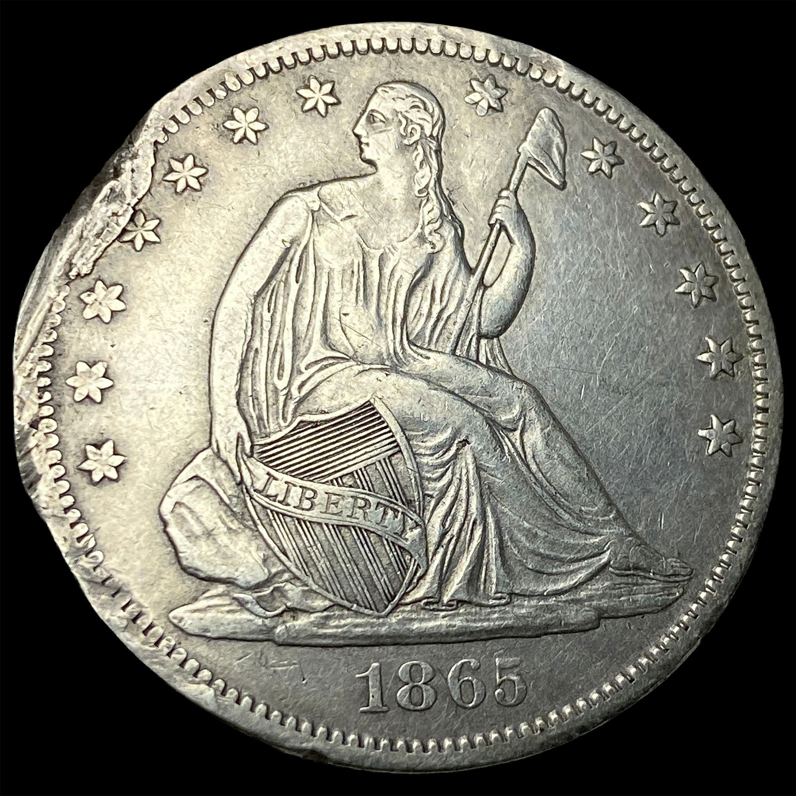 1865-S Silver Half Dollar HIGH GRADE: 1865-S Silver Half Dollar HIGH GRADE