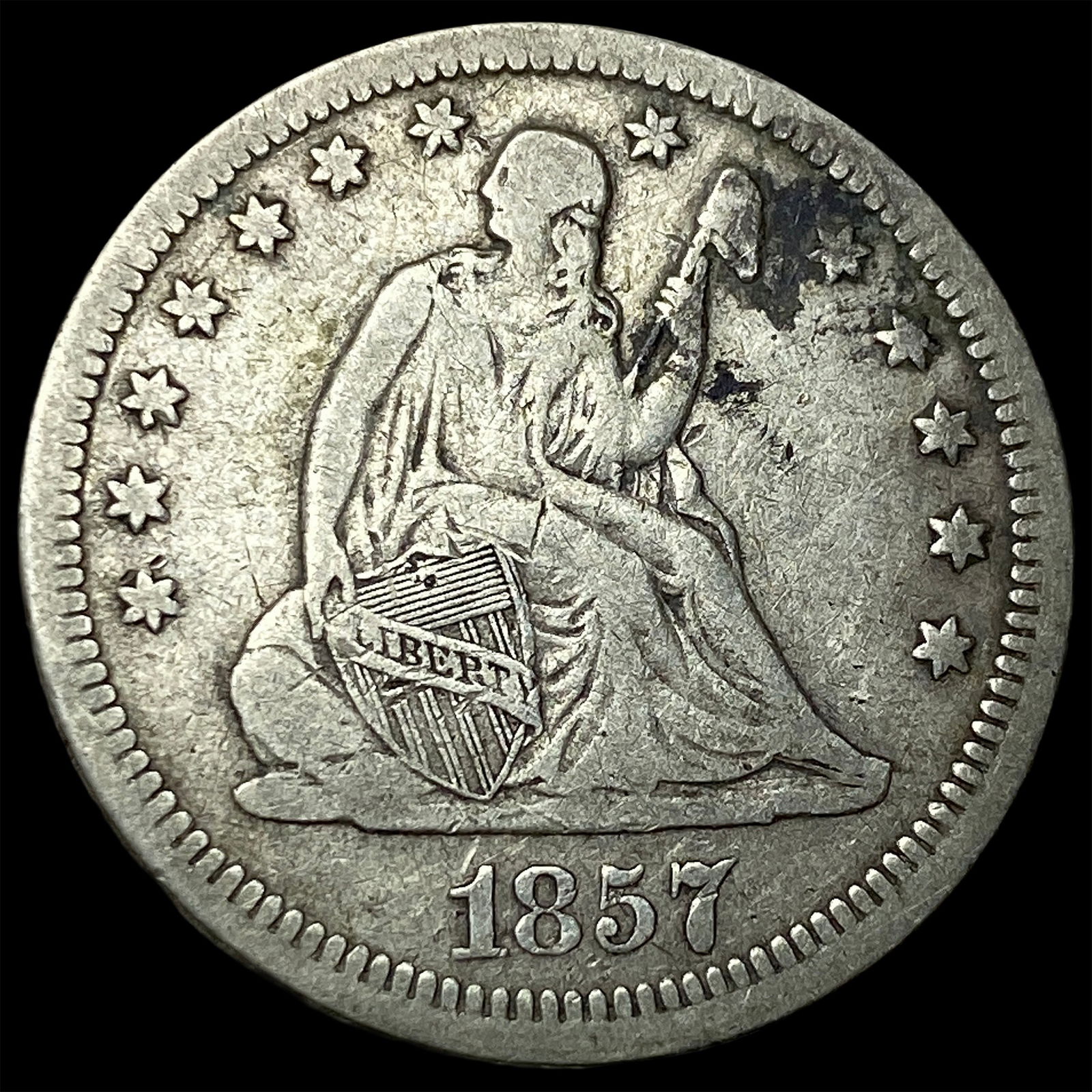 1857 Seated Liberty Quarter LIGHTLY CIRCULATED (1 of 2)