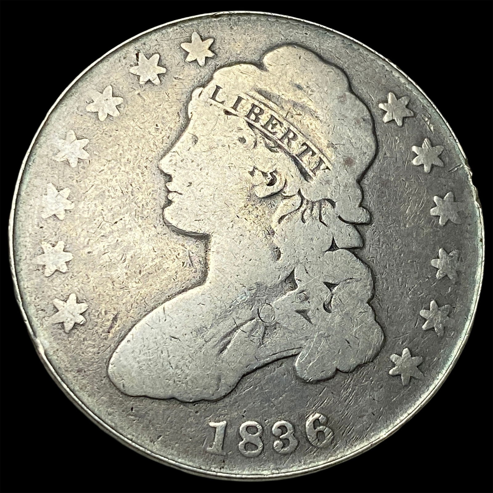 1836 Capped Bust Half Dollar NICELY CIRCULATED (1 of 2)