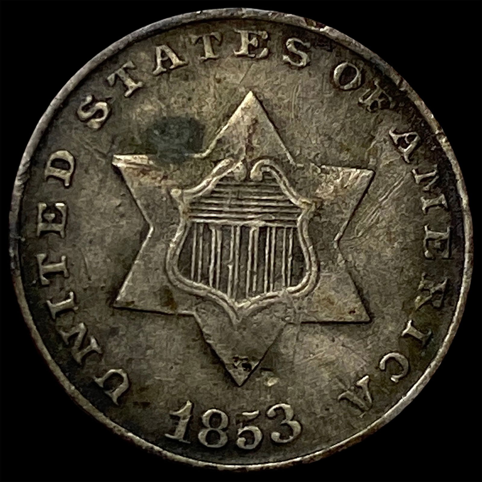 1853 Silver Three-Cent Piece HIGH GRADE (1 of 2)