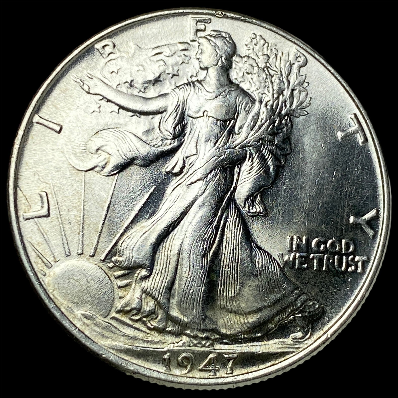 1947-S Silver Half Dollar Walking Liberty CHOICE BU (1 of 2)