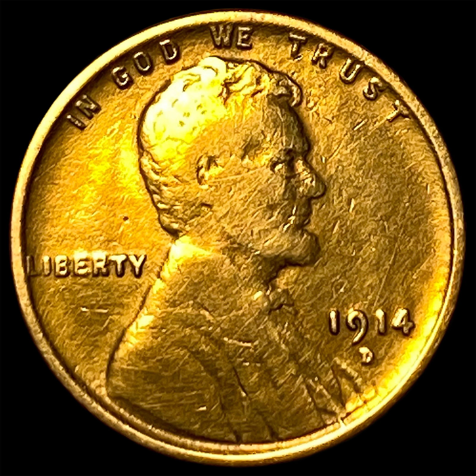 1914-D Lincoln Wheat Cent LIGHTLY CIRCULATED: 1914-D Lincoln Wheat Cent LIGHTLY CIRCULATED