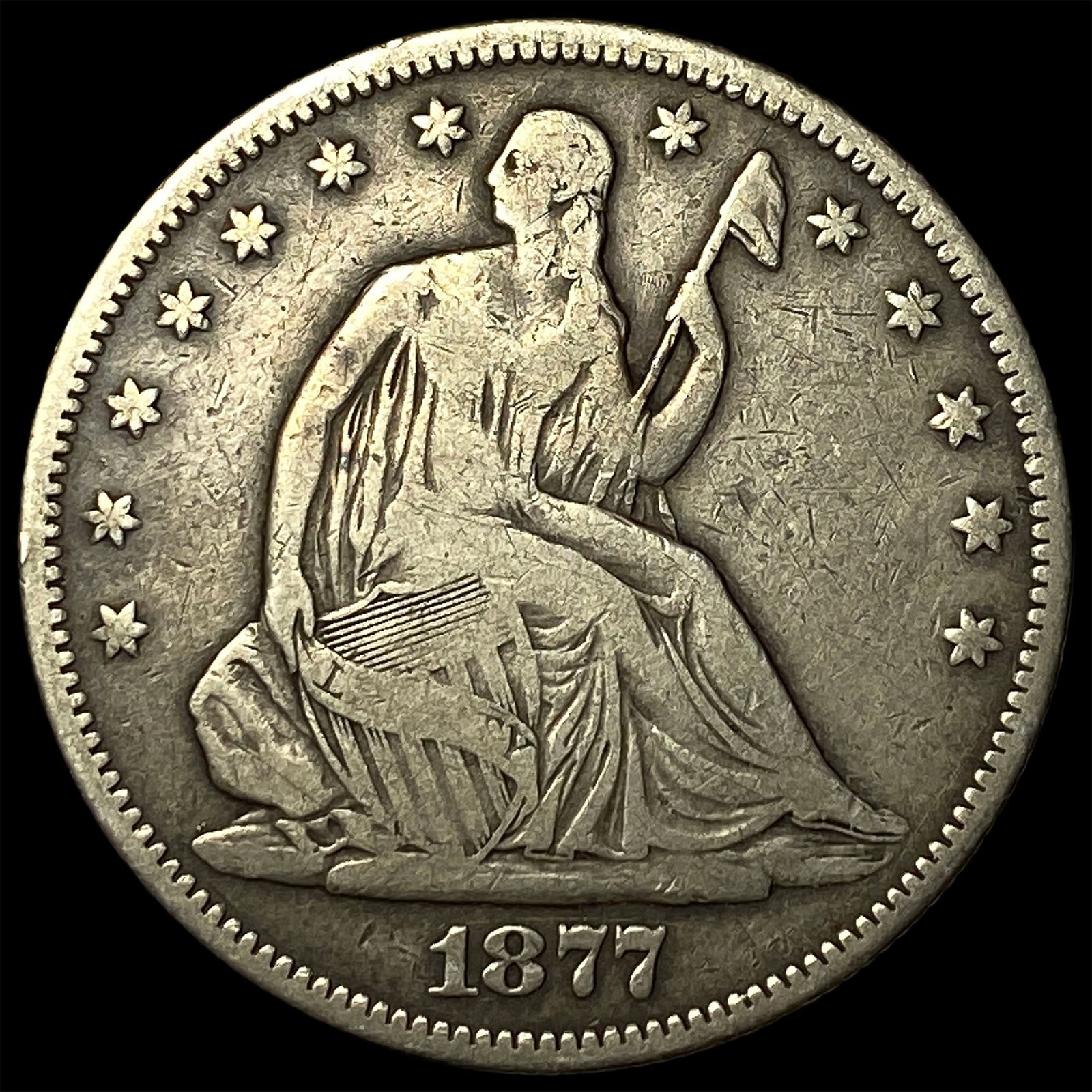 1877 Seated Liberty Half Dollar NICELY CIRCULATED (1 of 2)