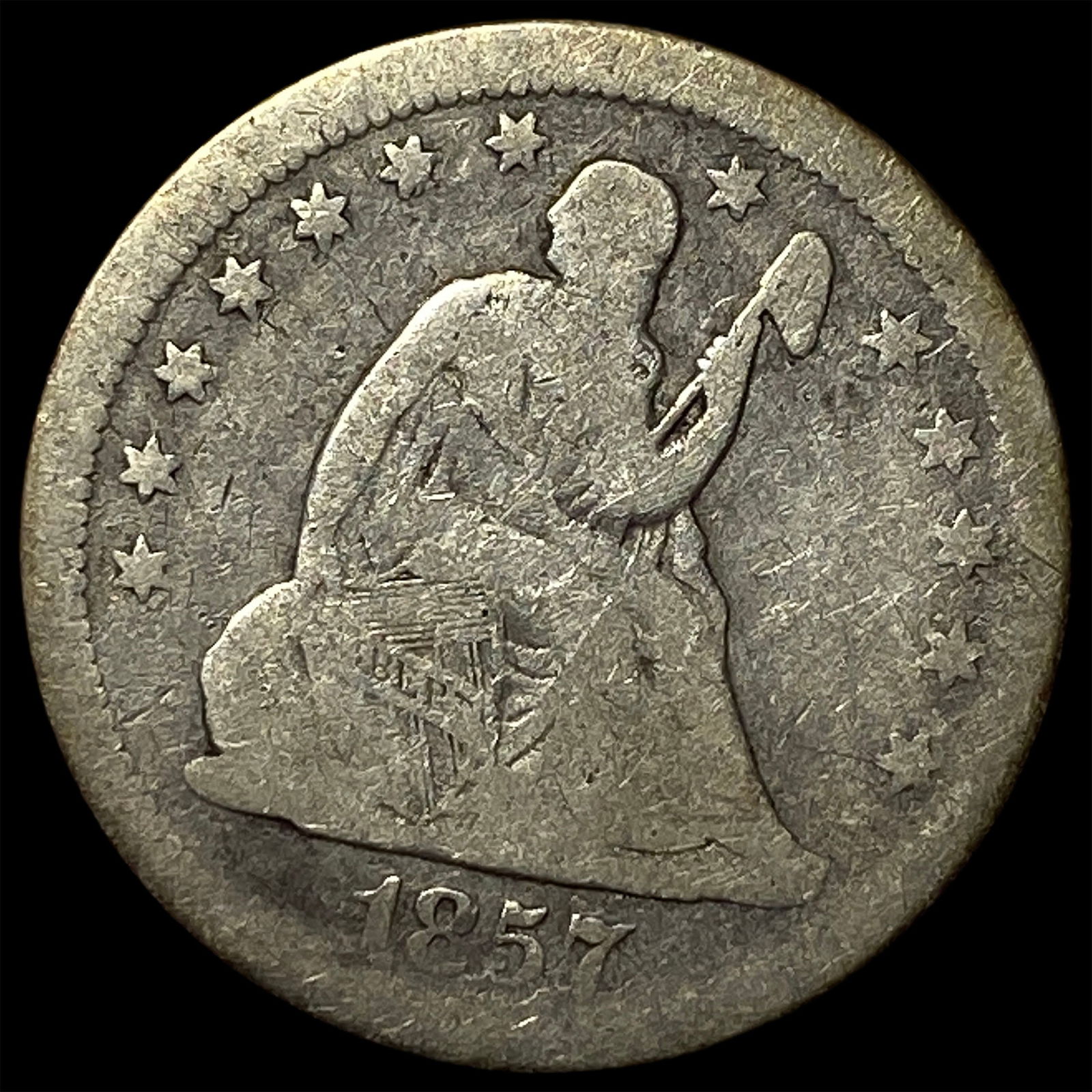 1857 Seated Liberty Quarter NICELY CIRCULATED (1 of 2)