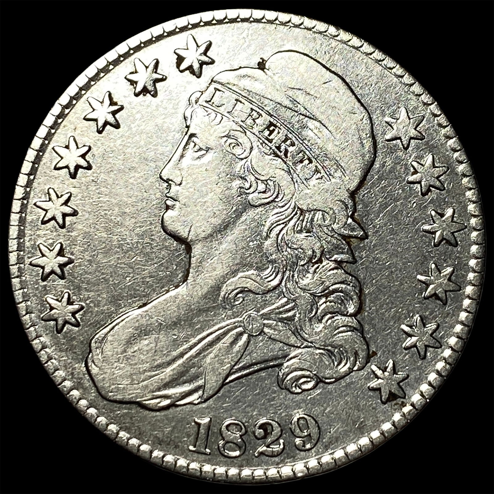 1829 Capped Bust Half Dollar NEARLY UNCIRCULATED (1 of 2)