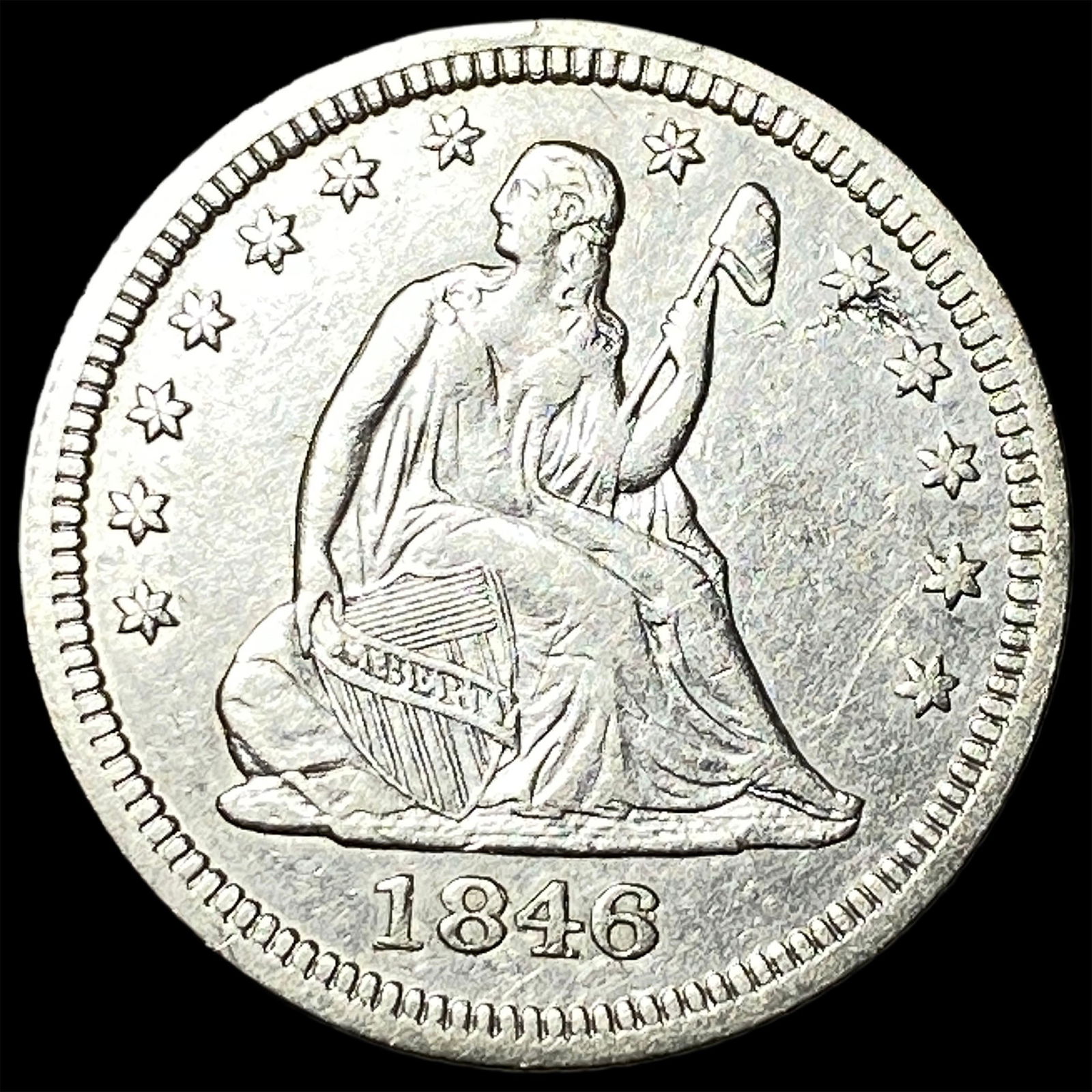 1846 Seated Liberty Quarter NEARLY UNCIRCULATED (1 of 2)