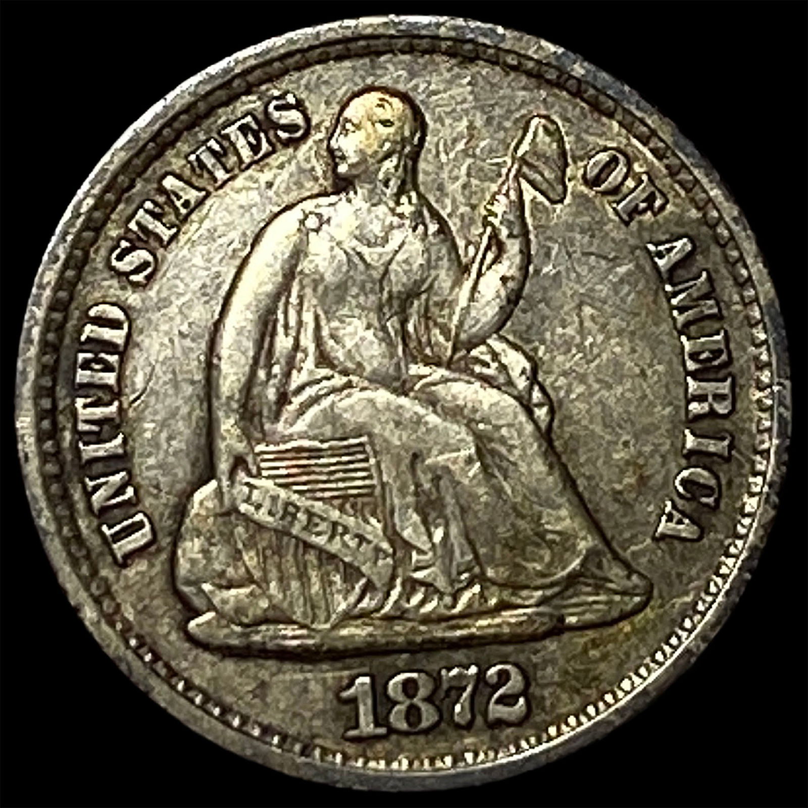 1872-S Silver Half Dime NEARLY UNCIRCULATED: 1872-S Silver Half Dime NEARLY UNCIRCULATED