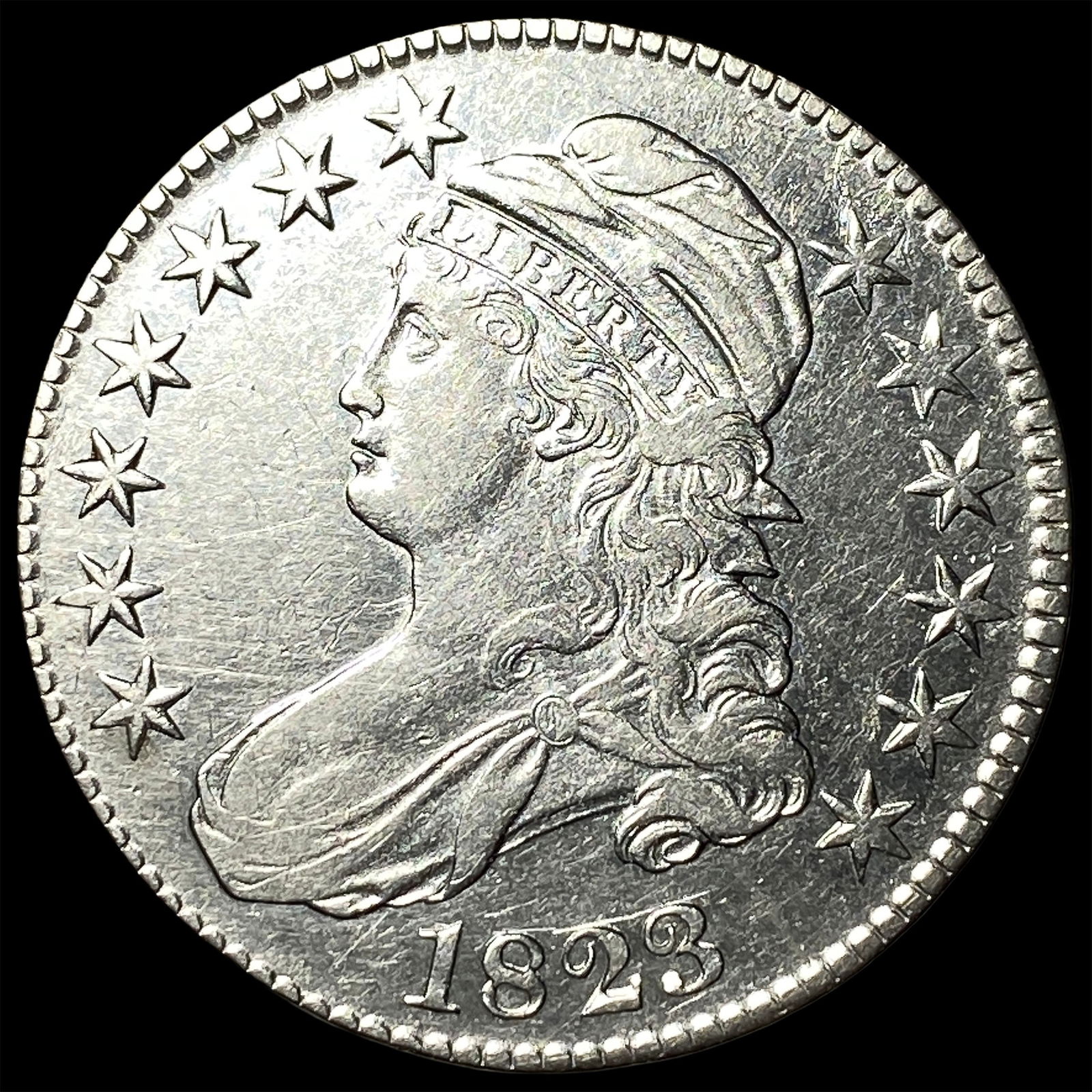1823 Capped Bust Half Dollar CLOSELY UNCIRCULATED (1 of 2)