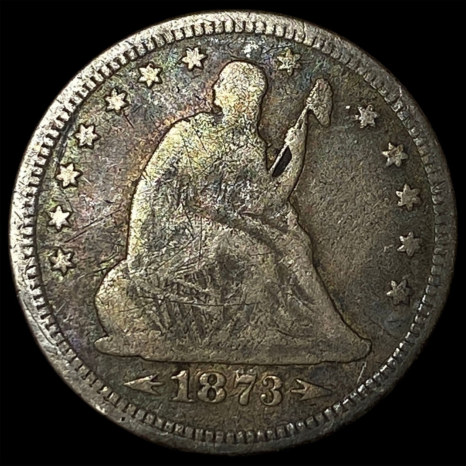 1873 Arrows Seated Liberty Quarter NICELY CIRCULATED (1 of 2)