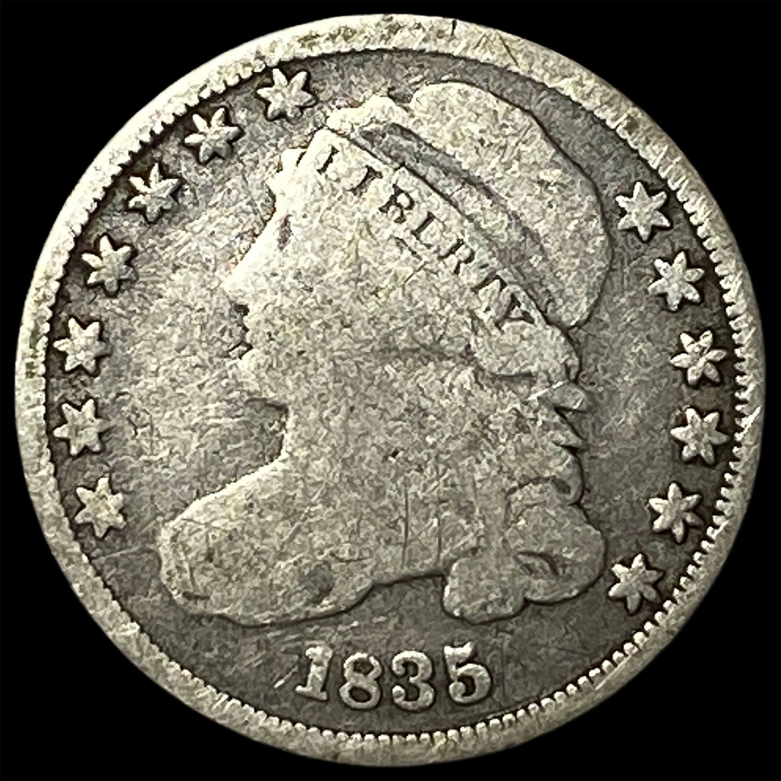 1835 Capped Bust Silver Half Dime NICELY CIRCULATED (1 of 2)