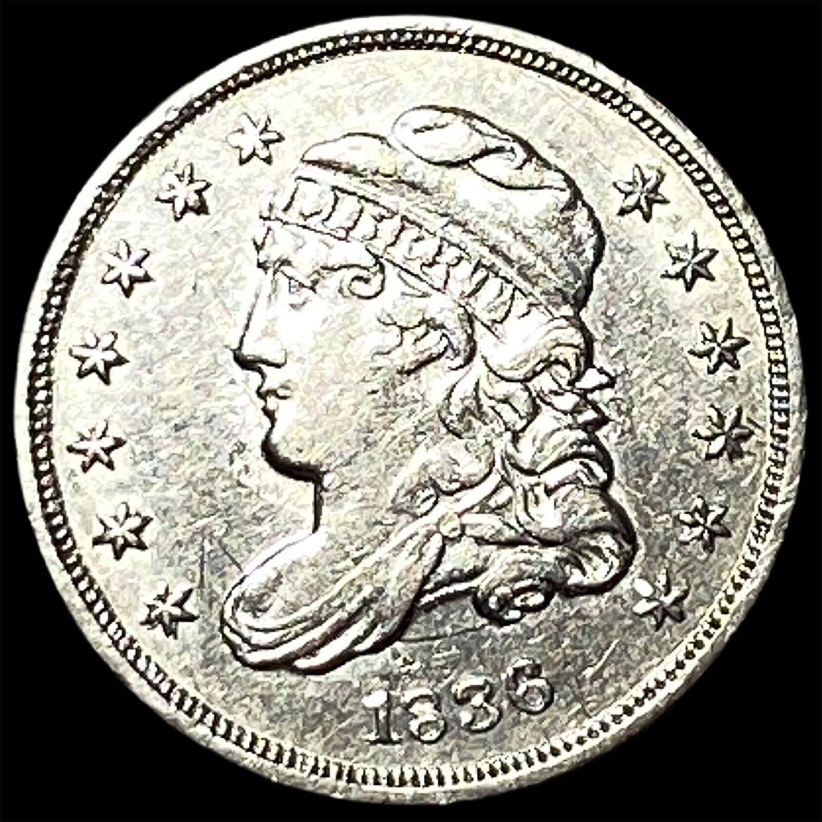 1836 Silver 5C Capped Bust Half Dime CLOSELY UNCIRCULATED: 1836 Silver 5C Capped Bust Half Dime CLOSELY UNCIRCULATED