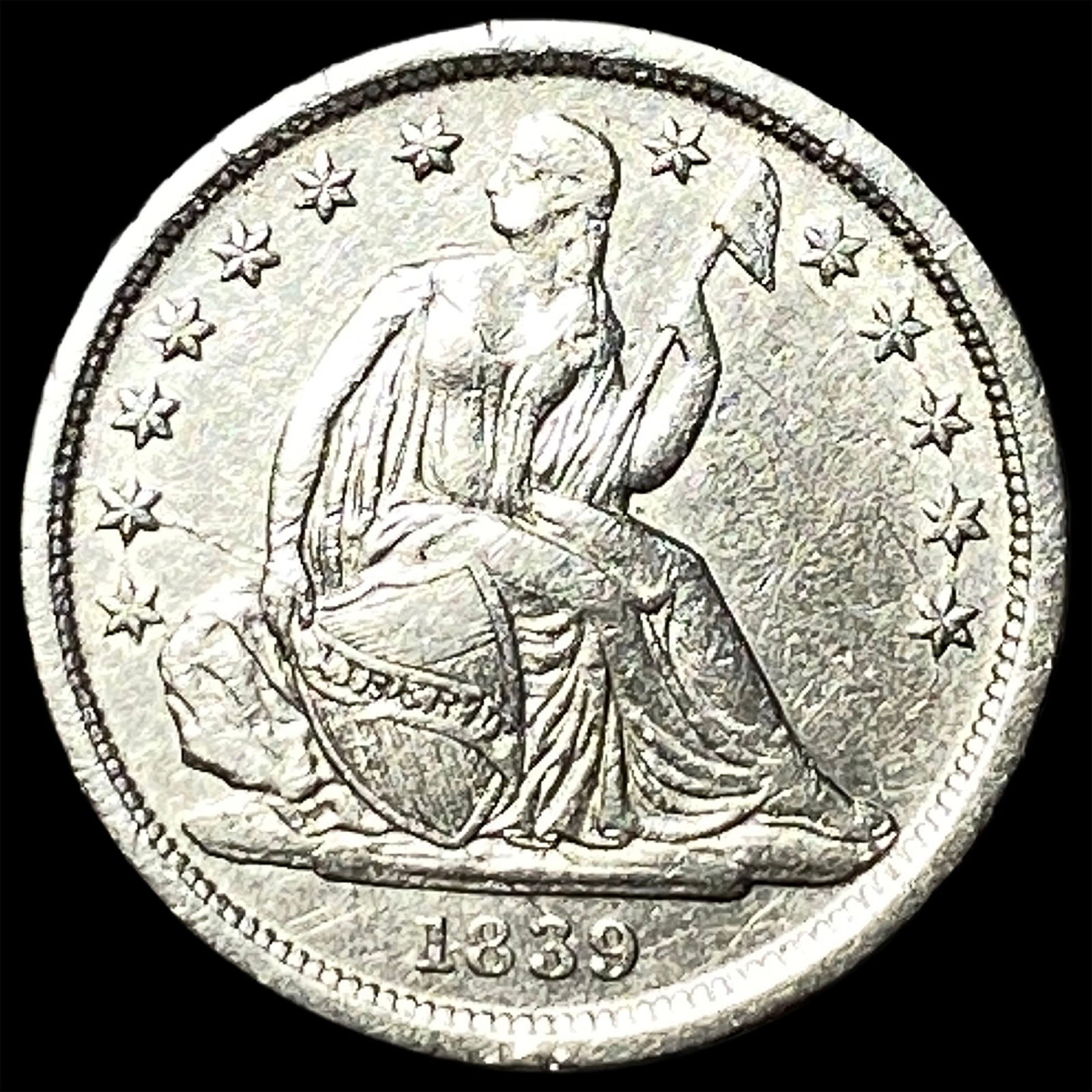 1839 Seated Liberty Dime NEARLY UNCIRCULATED (1 of 2)