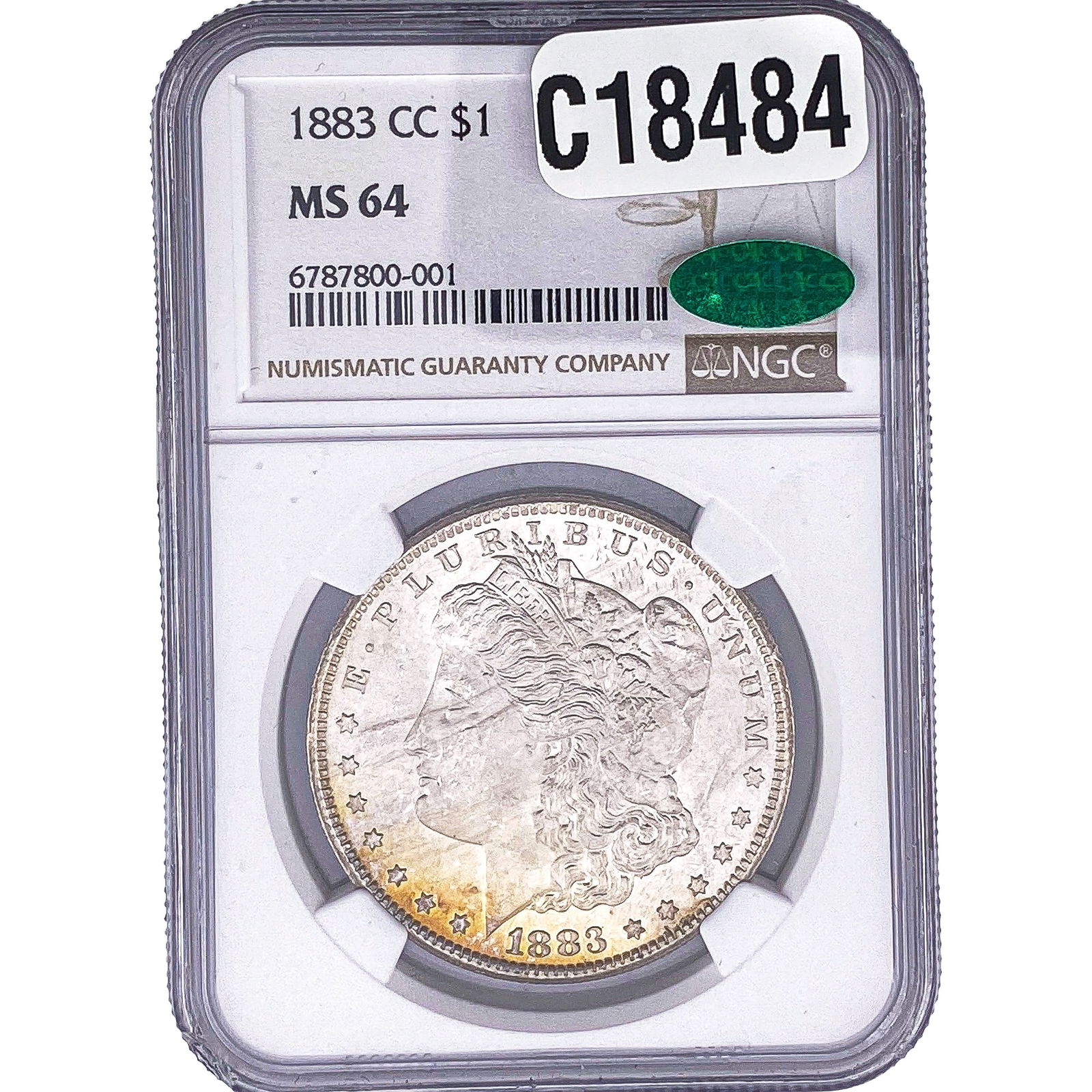 1883-CC CAC Morgan Silver Dollar NGC MS64: 1883-CC CAC Morgan Silver Dollar NGC MS64
