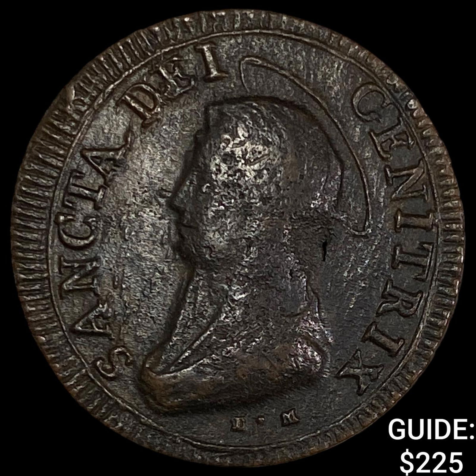 1797 Papal States 1775-1799 Bronze Baiocchi ABOUT UNCIRCULATED (1 of 2)