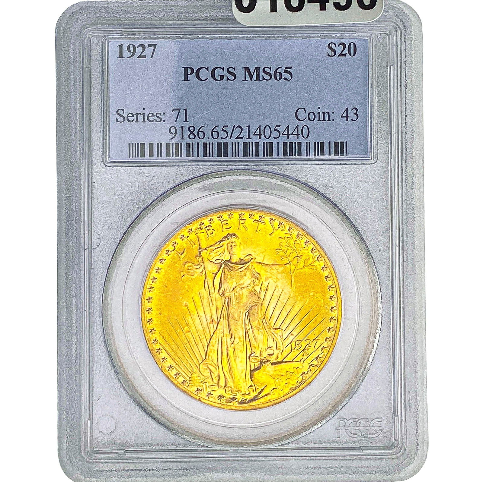 1927 $20 Gold Double Eagle PCGS MS65: 1927 $20 Gold Double Eagle PCGS MS65