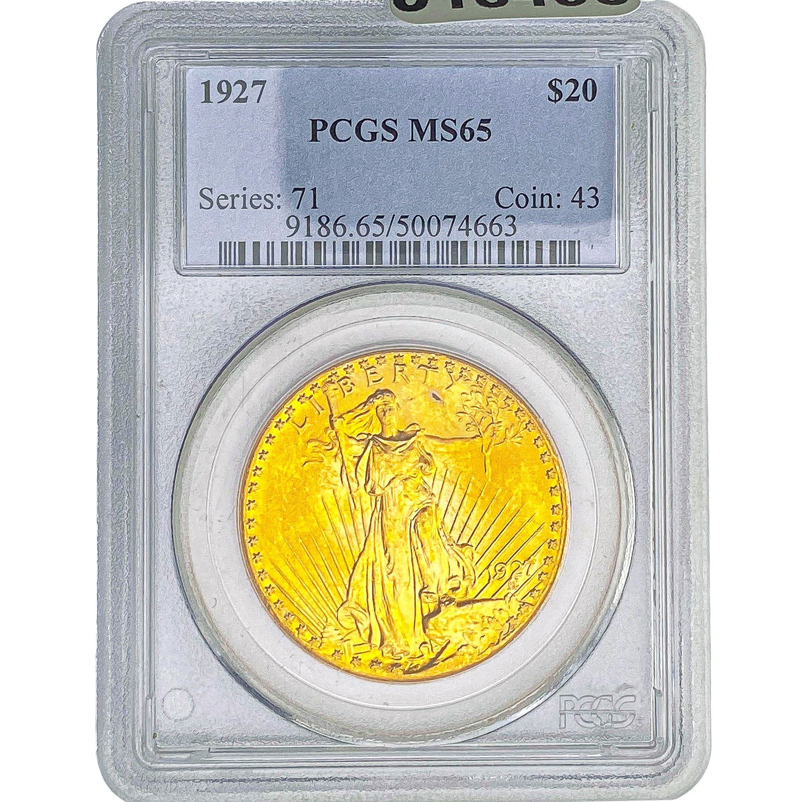 1927 $20 Gold Double Eagle PCGS MS65: 1927 $20 Gold Double Eagle PCGS MS65