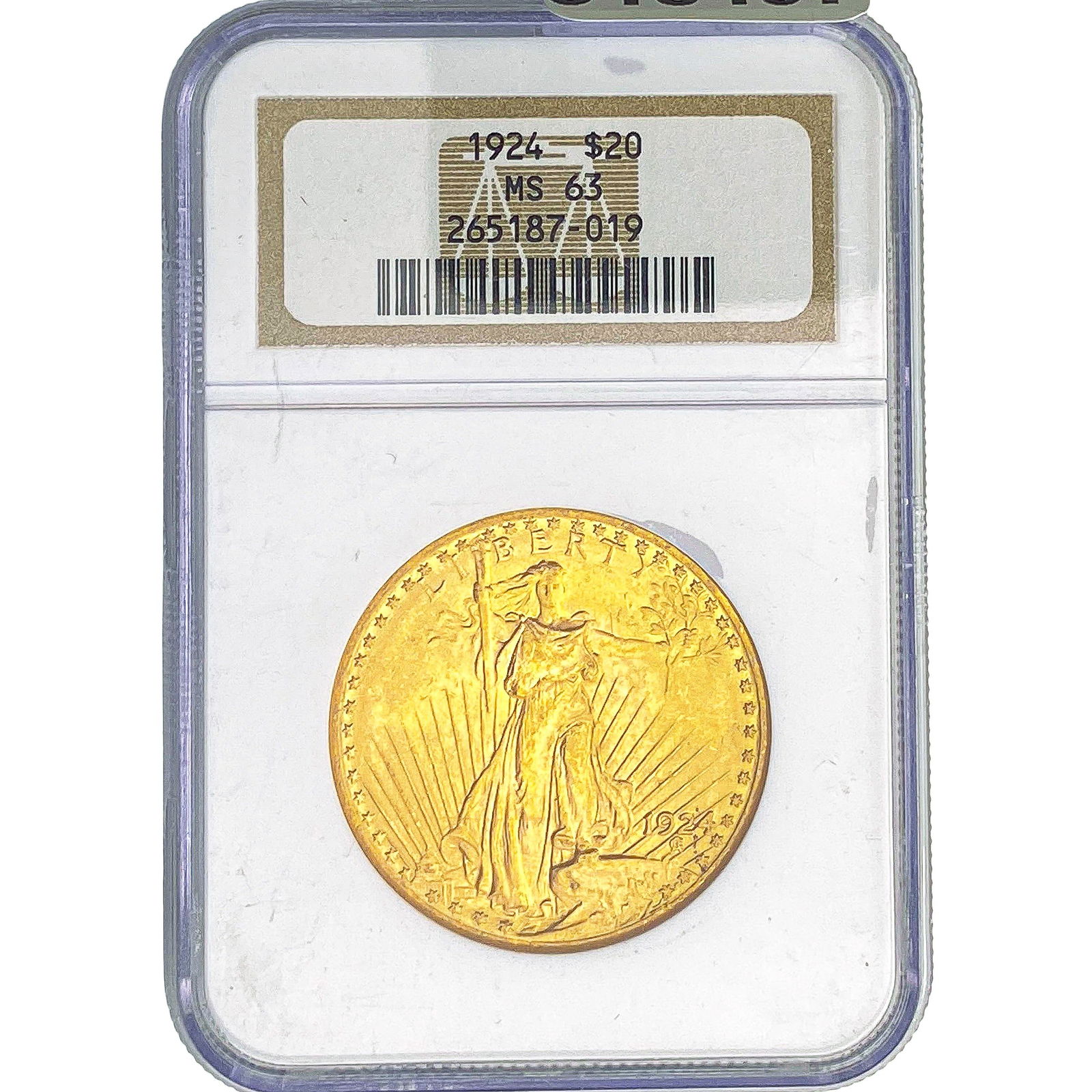 1924 $20 Gold Double Eagle NGC MS63: 1924 $20 Gold Double Eagle NGC MS63